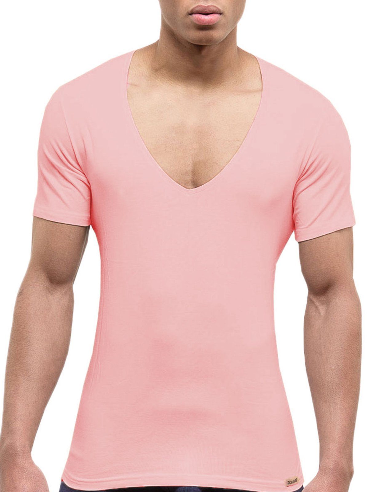 Doreanse Underwear V-Shirt Deep V-Neck T-Shirt, V-Ausschnitt Business Unterhemd DA2820 Pink Rosa