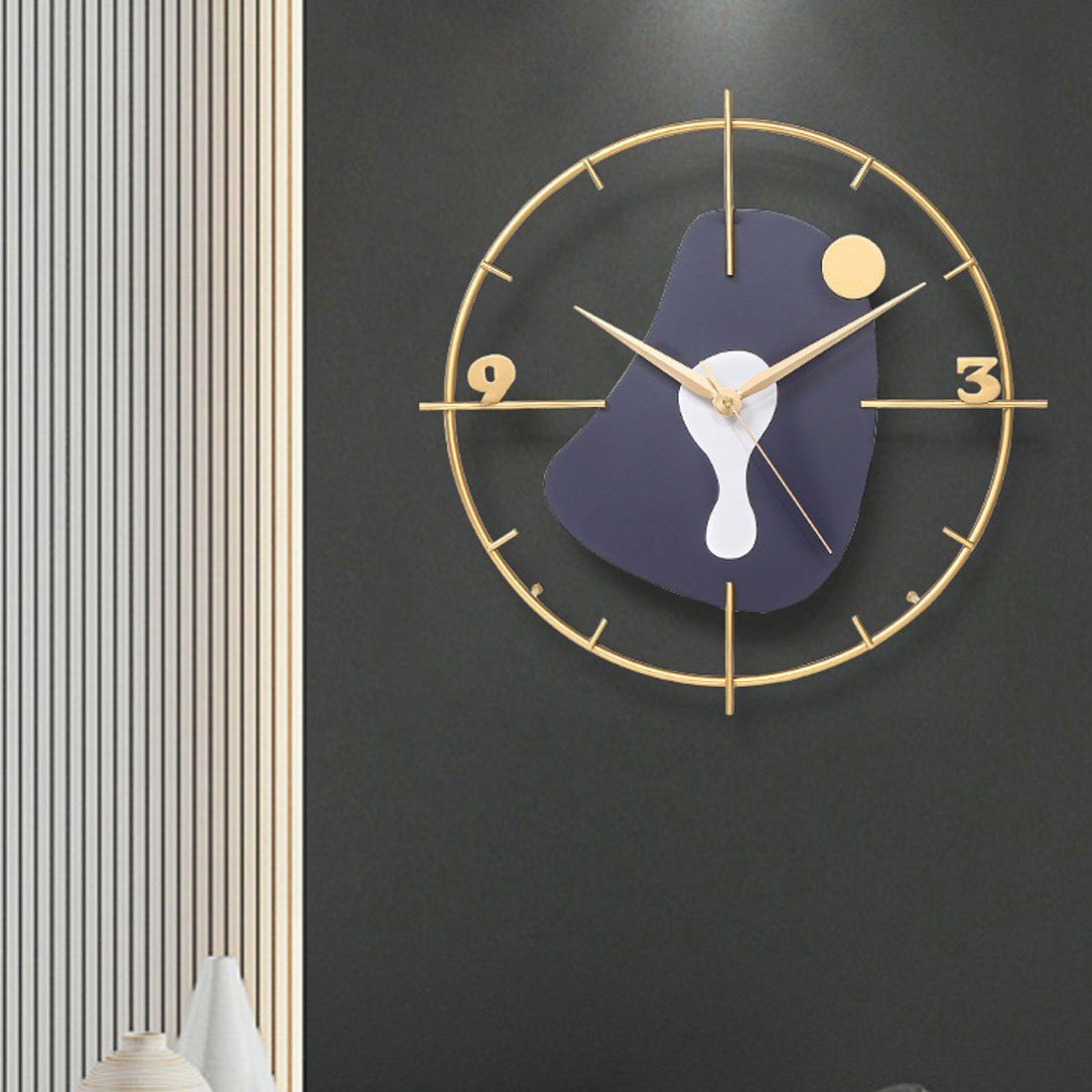 Wanduhr Uhr,dekorative Wanduhr, stilvolle einfache DÖRÖY 46cm Wanduhr stille Moderne