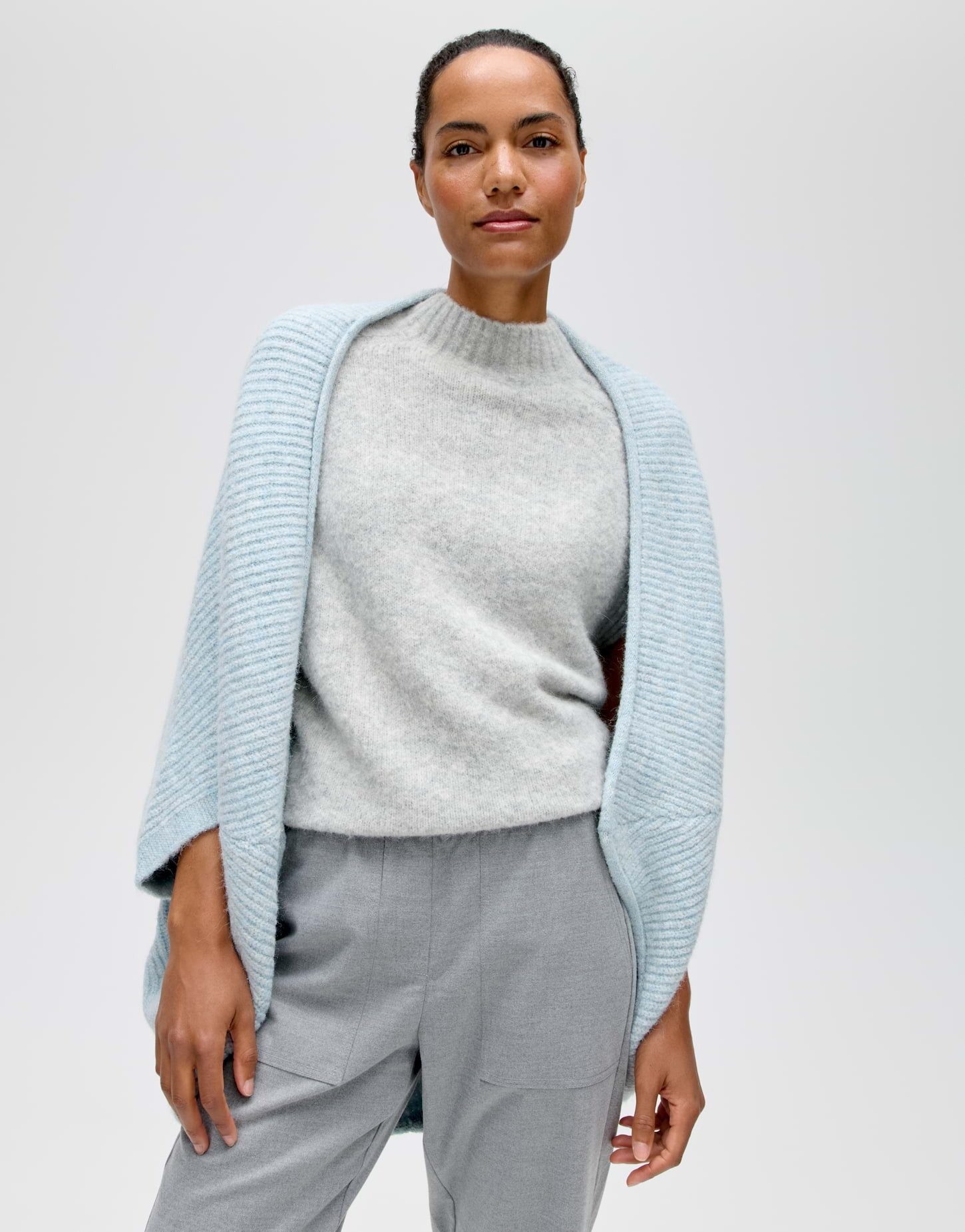 OPUS Cape Amaryllis soft aus weichem Strick Ovale Silhouette mit weichem Griff für entspanntes Layering