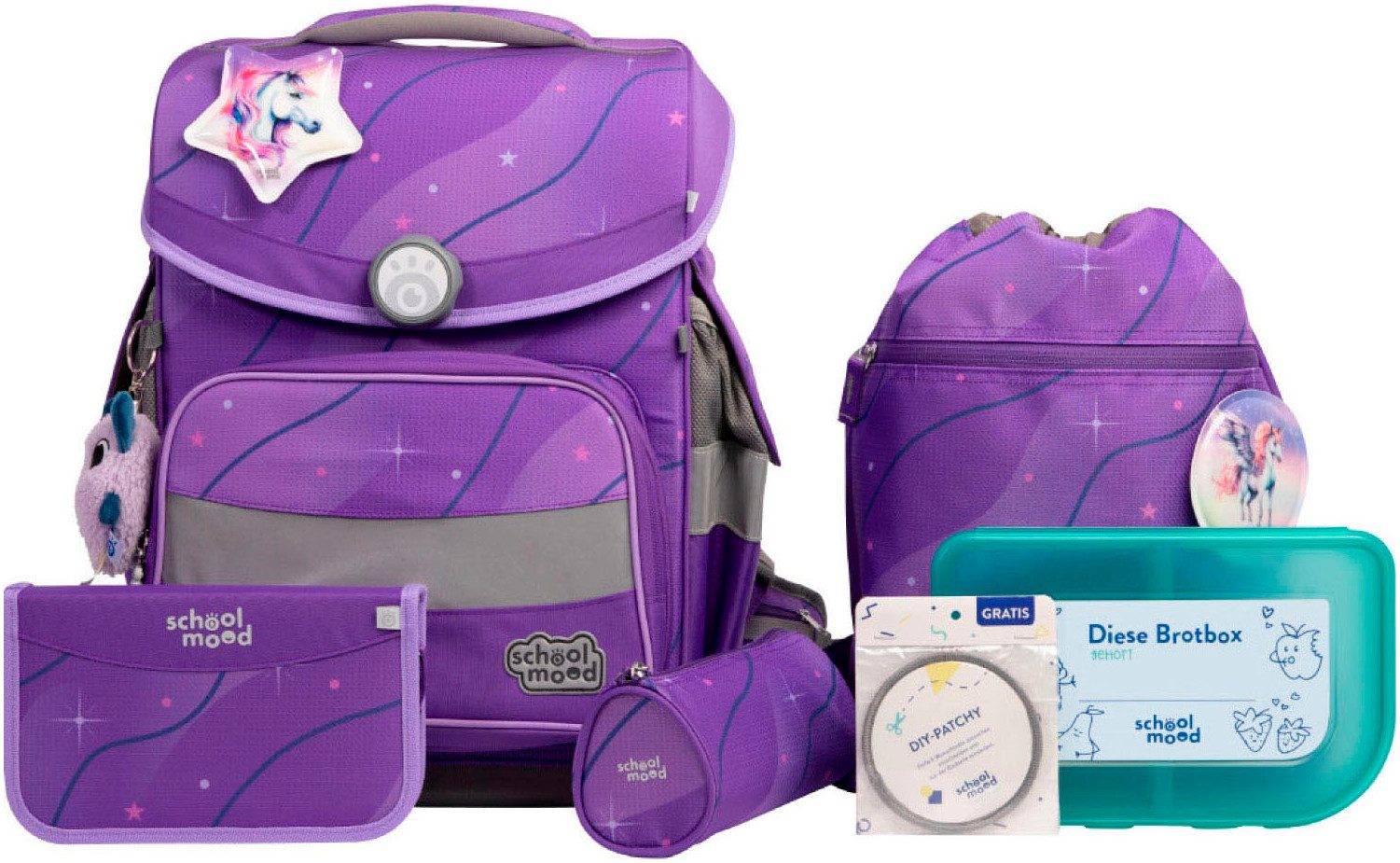 SCHOOL-MOOD® Schulranzen Timeless Pro (Set, 7-tlg)