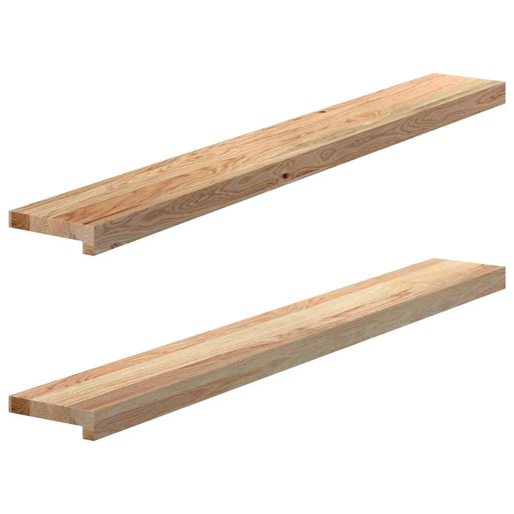 vidaXL Fensterbank Fensterbänke 2 Stk. Unbehandelt 120x15x2 cm Massivholz Eiche