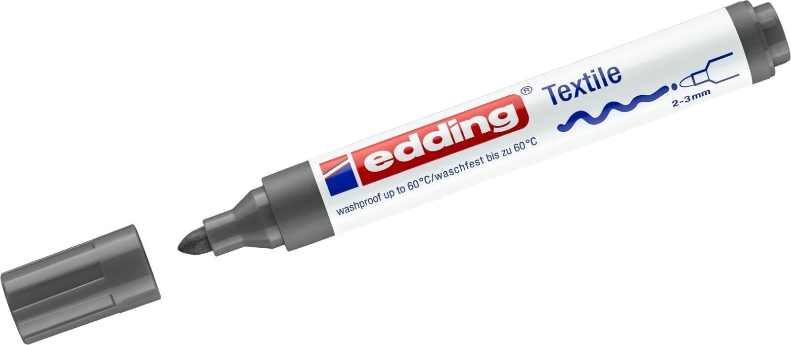 edding Filzstift Textilmarker edding 4500 creative Rundspitze 2-3mm grau