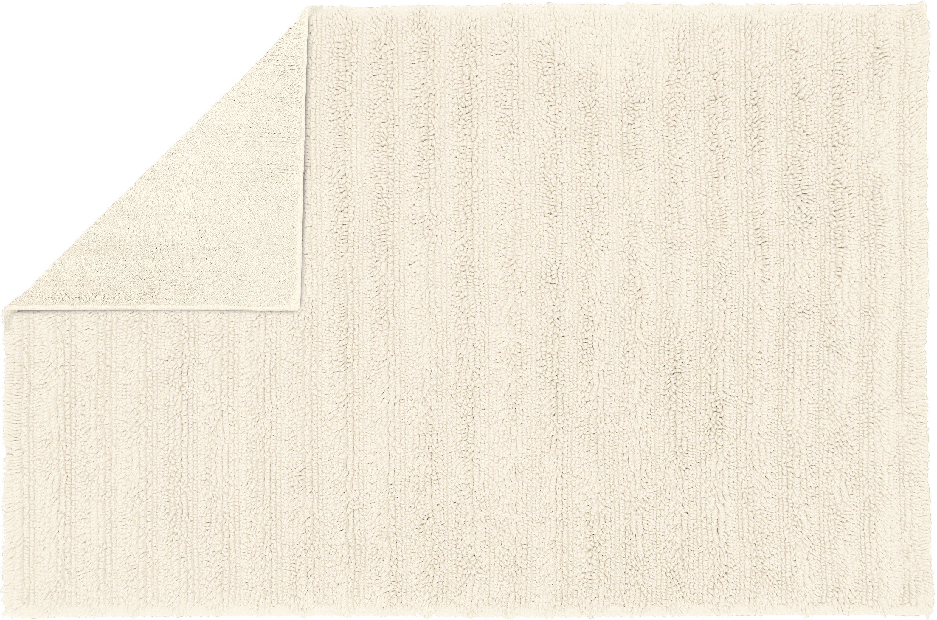 Kleine Wolke Badematte Yara, Badvorleger, Badezimmer Teppich, Höhe 5 mm, beidseitig nutzbar, fußbodenheizungsgeeignet, Baumwolle, rechteckig, Badteppich, Uni Fa – Bild 2 von 5