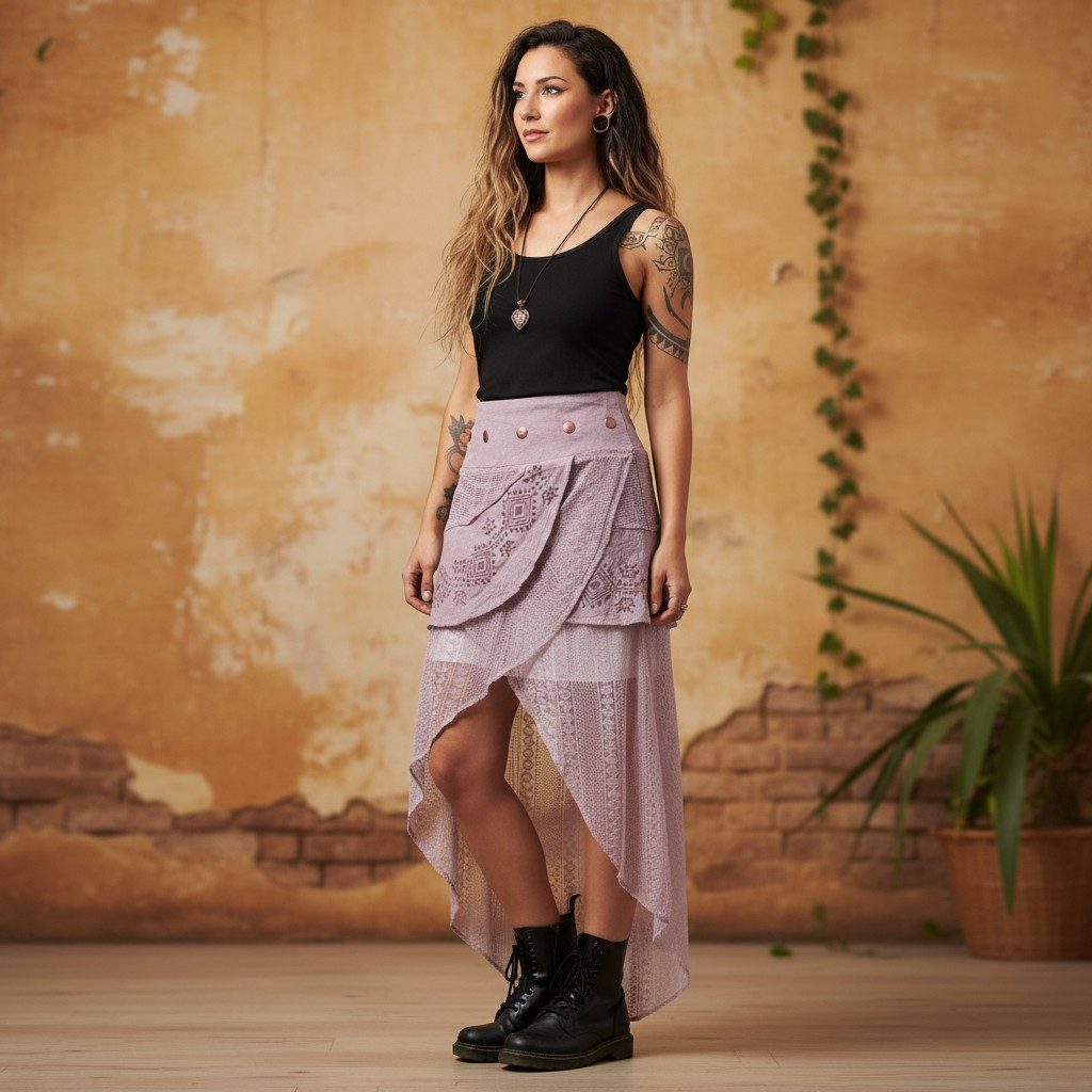 Guru-Shop Minirock Psytrance Goa Pixi Lagenrock, Wickelrock mit.. alternati günstig online kaufen