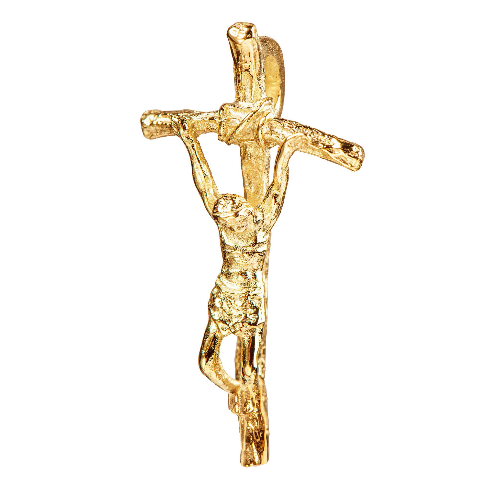 Damen Länge Kruzifix Germany Gold in JEVELION Anhänger oder vergoldet- - wählbar Made Kreuzkette Kette cm für und Herren), ohne Kette. 36 (Goldkreuz, - Mit 70 750