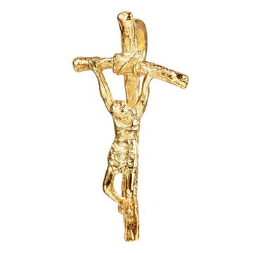 JEVELION Kreuzkette Kruzifix Anhänger 750 Gold - Made in Germany (Goldkreuz, für Damen und Herren), Mit Kette vergoldet- Länge wählbar 36 - 70 cm oder ohne Kette.
