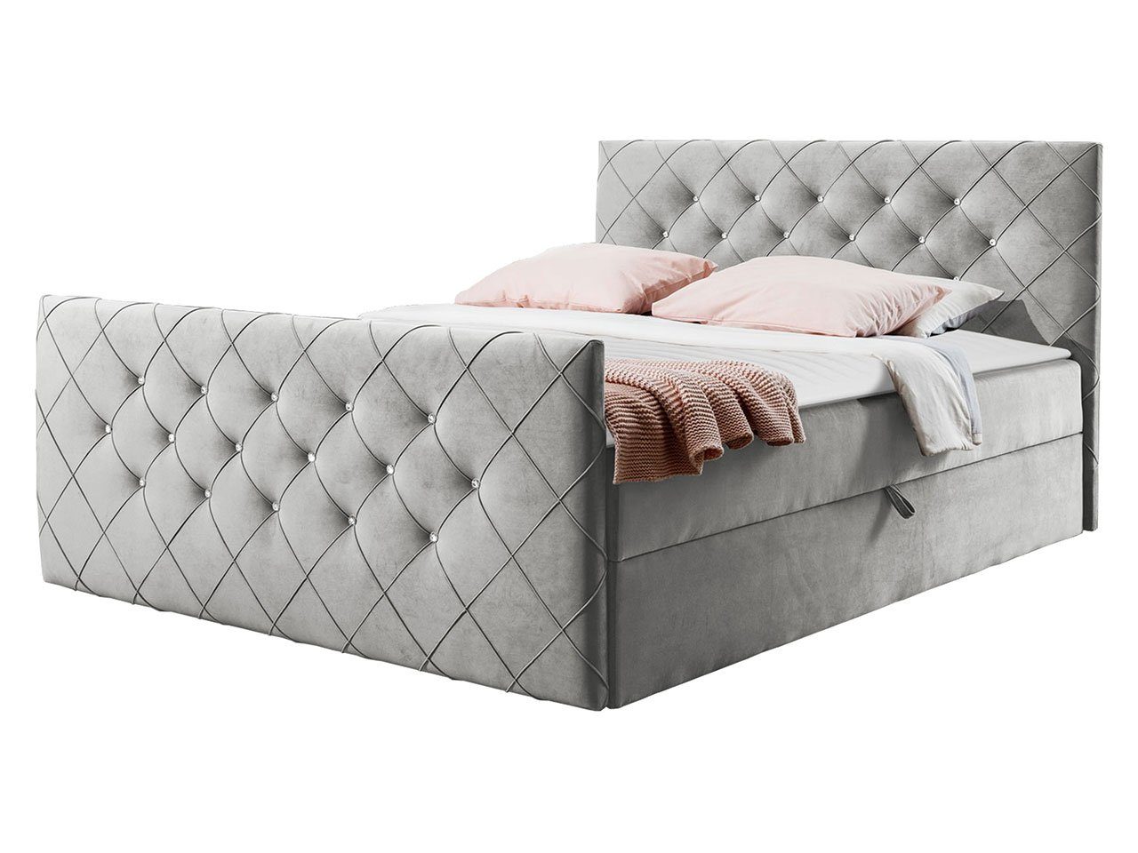 MIRJAN24 Boxspringbett Malaga (Polsterkopfteil, Fußteil, Matratze günstig online kaufen