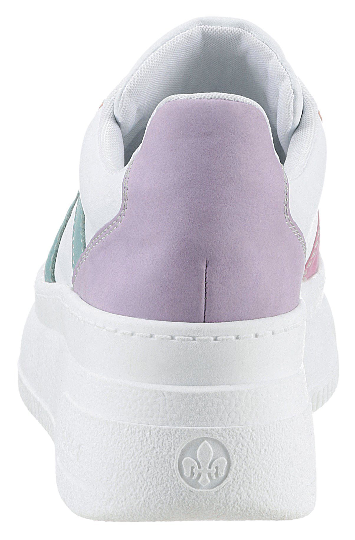 Rieker Plateausneaker mit pastellfarbenen Kontrasten, Freizeitschuh, Halbsc günstig online kaufen