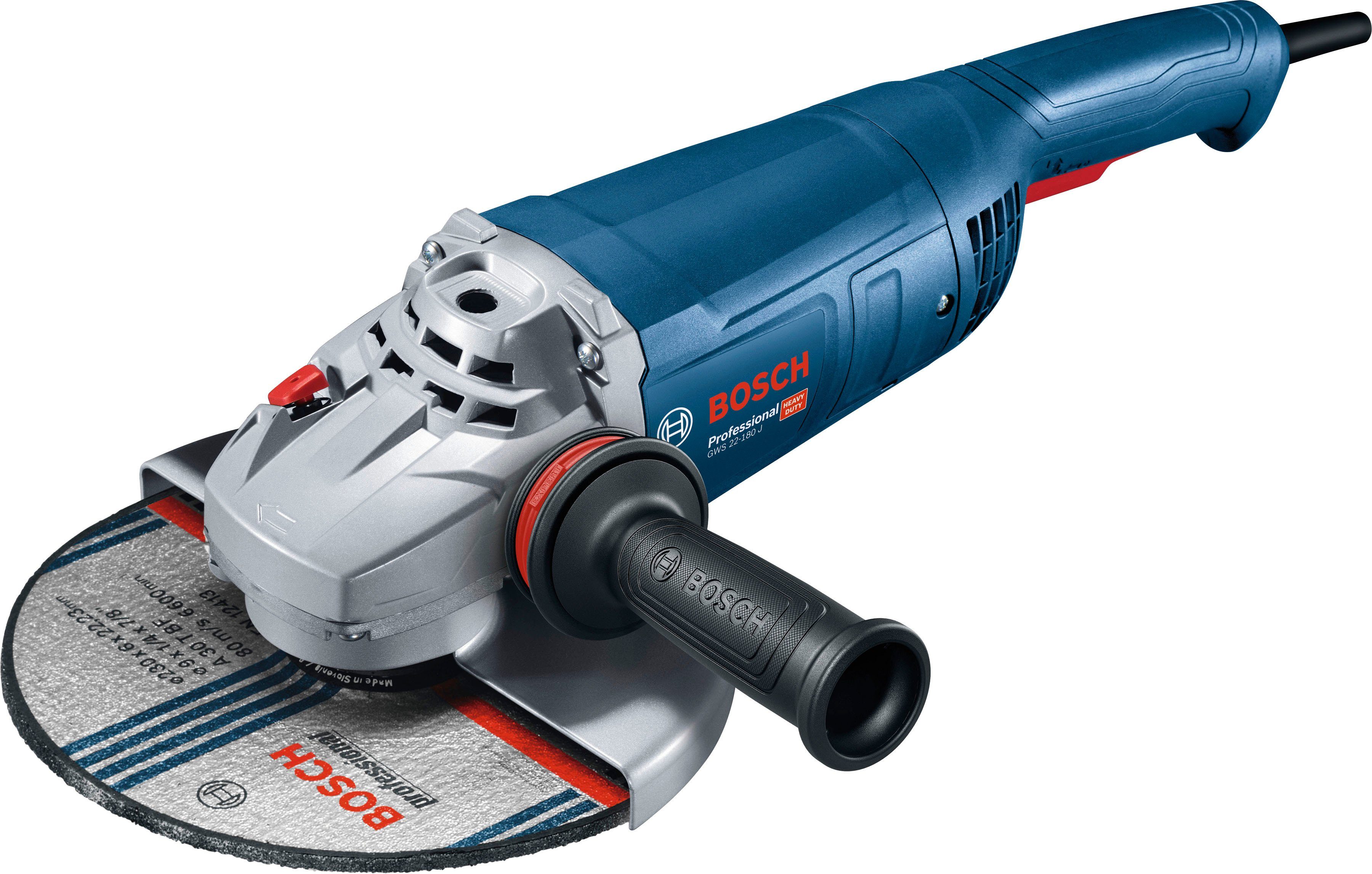 Bosch Professional Winkelschleifer GWS 22-180 J, 8500 max. U/min