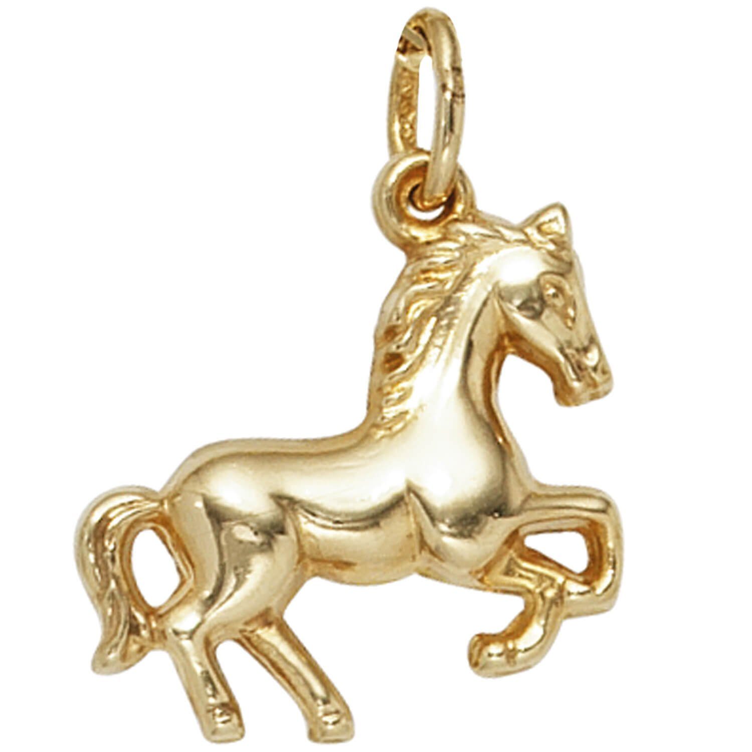 Schmuck Krone Kettenanhänger Anhänger Halsschmuck Pferd aus 333 Gold Gelbgold Kettenanhänger, Gold 333