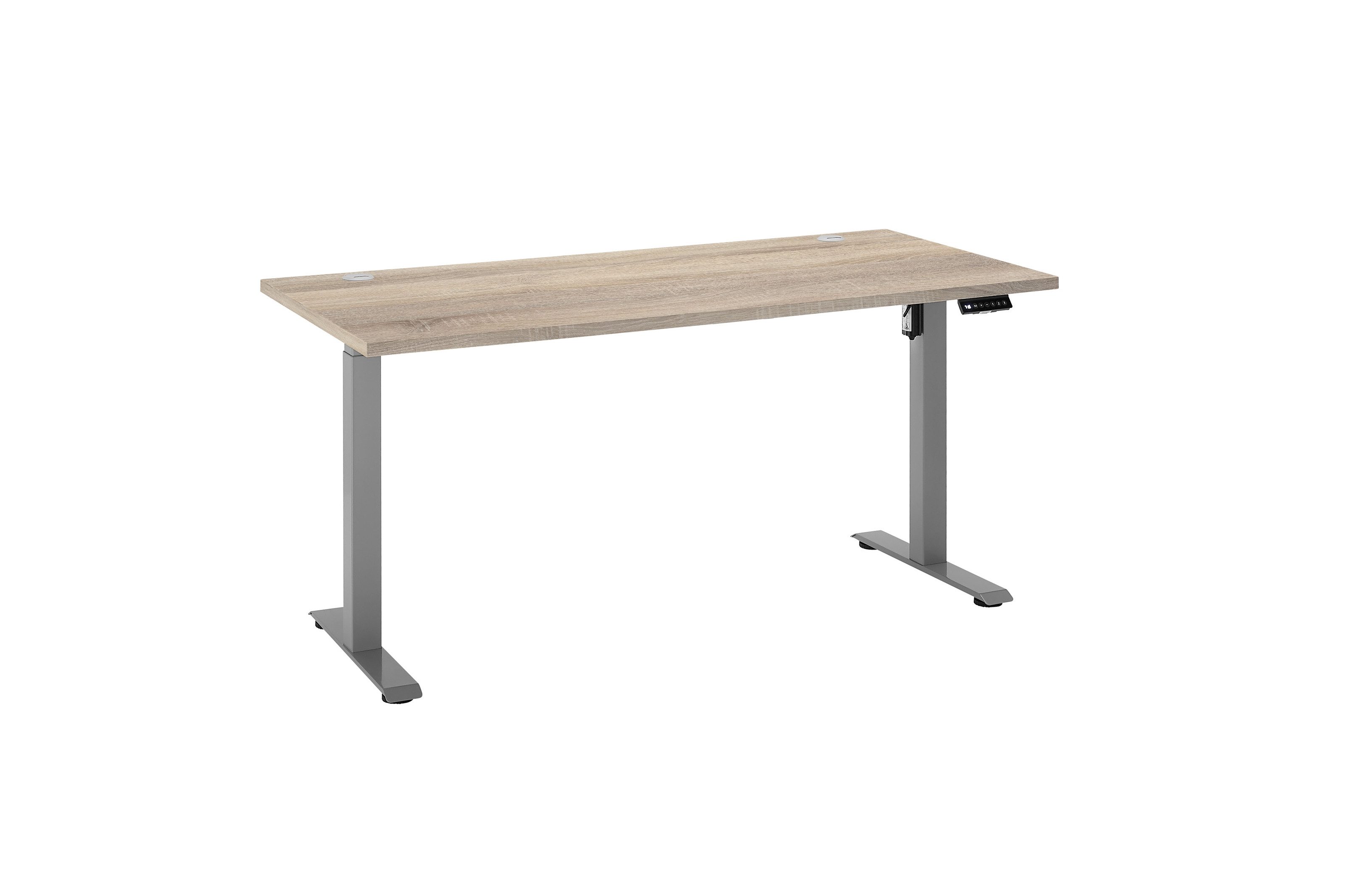 Bega Consult Schreibtisch höhenverstellbar, Eiche Sonoma Dekor / Grau - 160x75/118x77 (BxHxT)