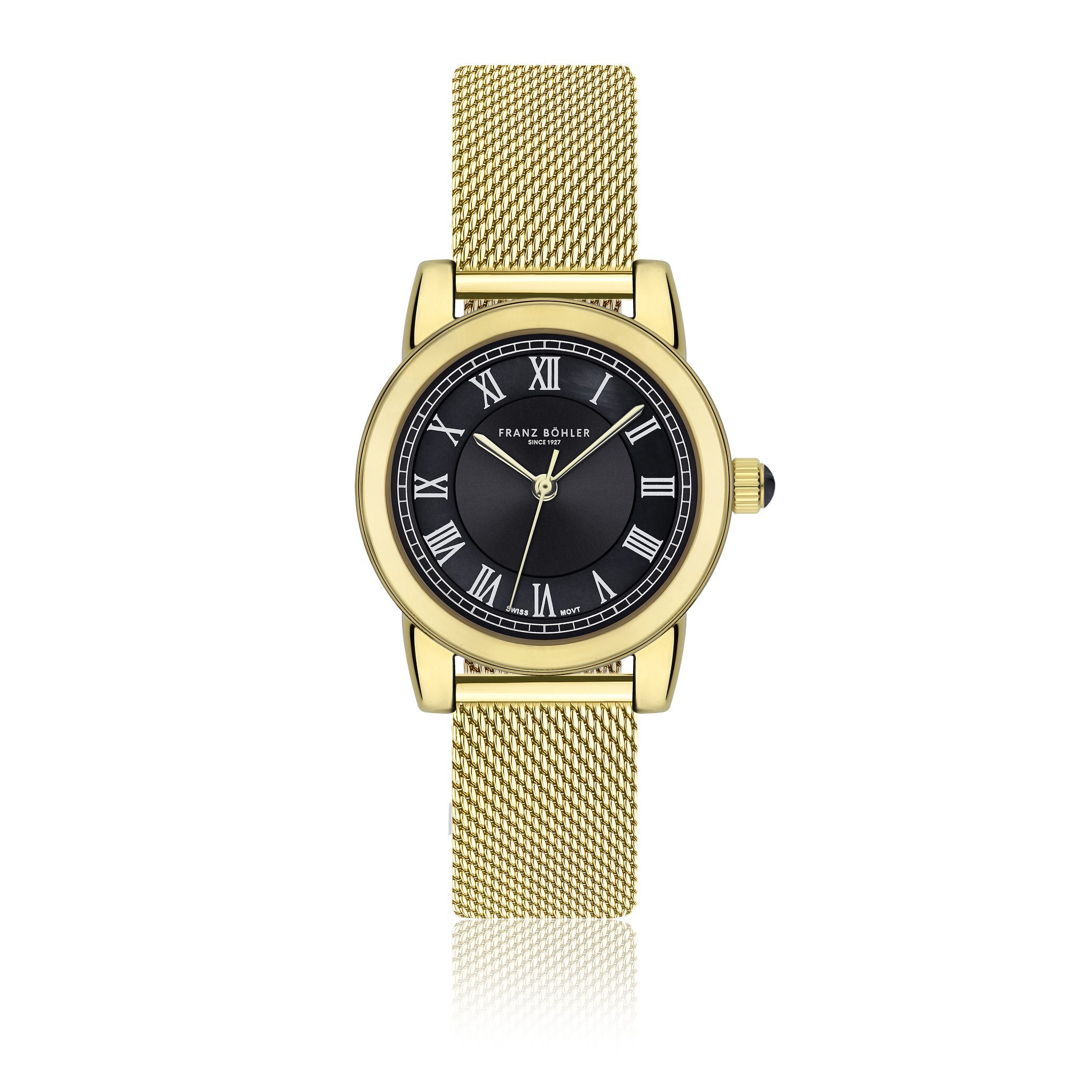 FRANZ BÖHLER Quarzuhr BD8-B034G Biel Gold Mesh
