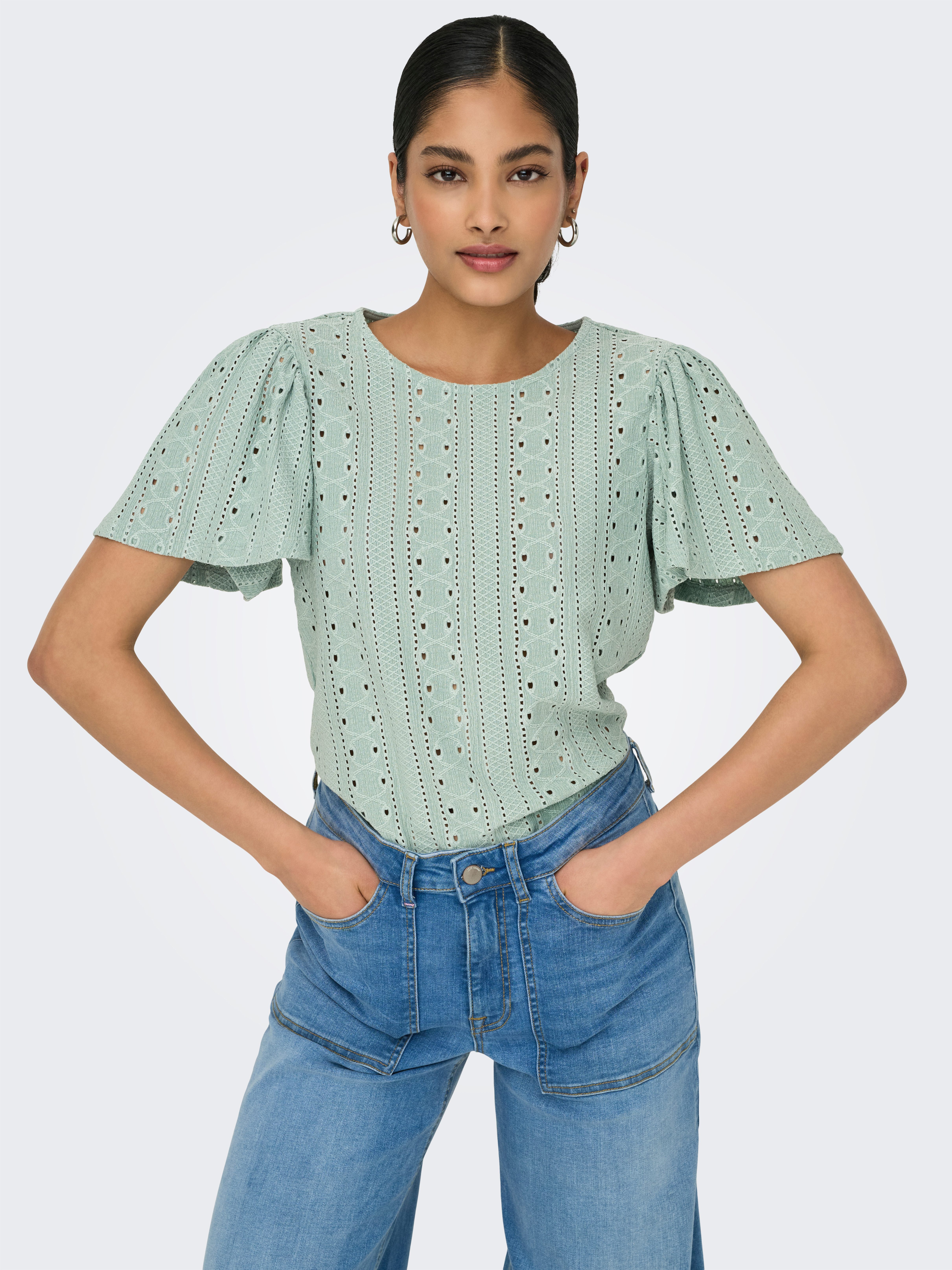 ONLY Kurzarmshirt ONLRIVERSIDE S/S FLAIRED TOP günstig online kaufen
