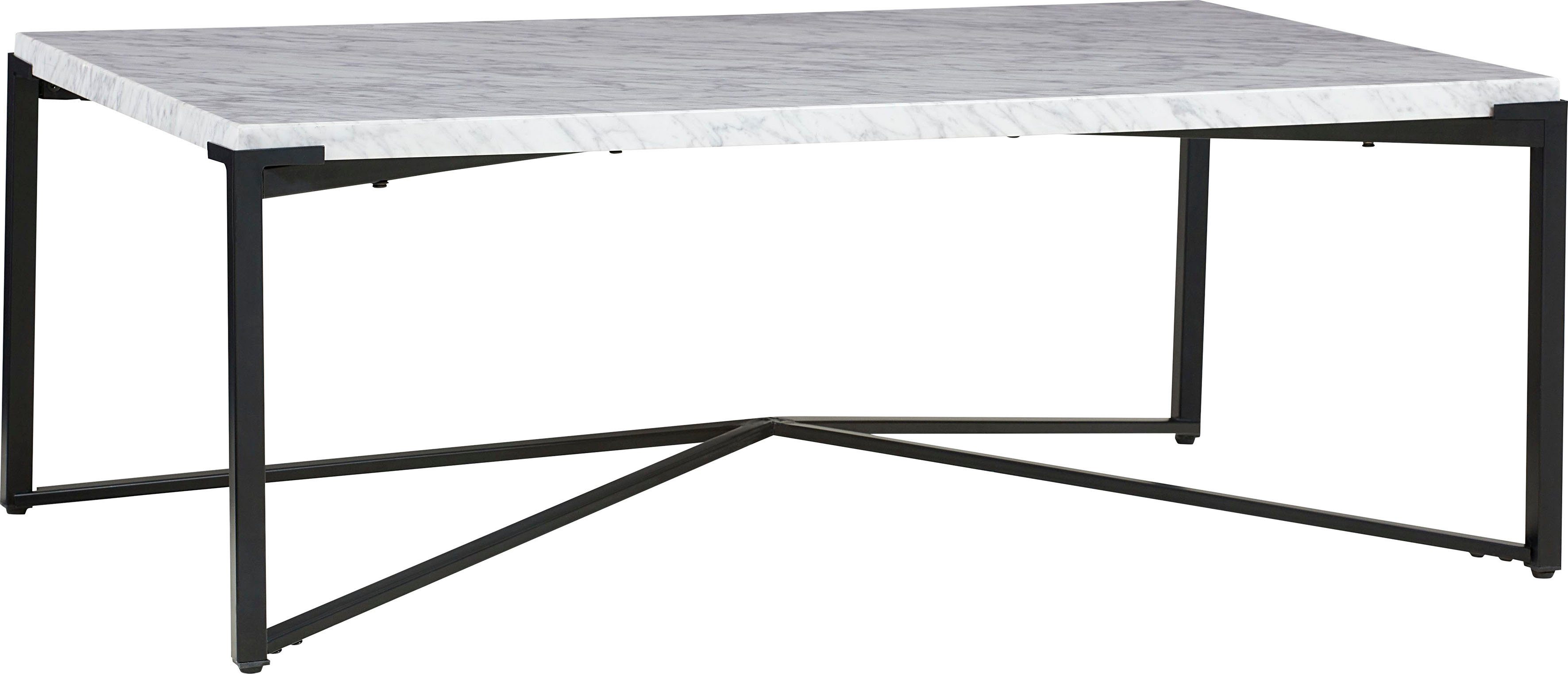 Leonique Couchtisch Saxon Couchtisch, Couchtisch, rechteckig, helle Marmorp günstig online kaufen