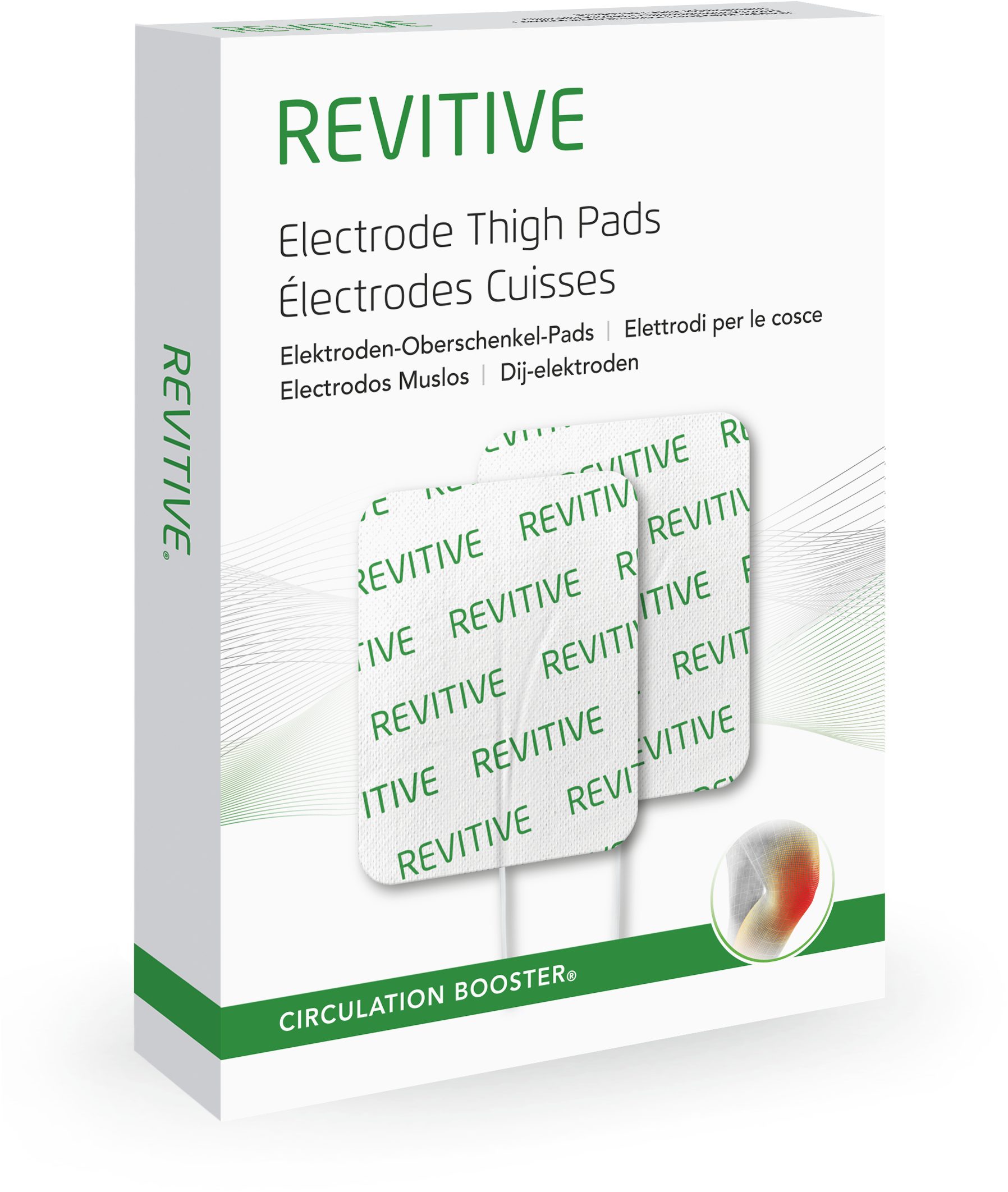 REVITIVE Elektrodenpads Große Elektroden-Oberschenkel-Pads,Enthält ein Paar große Revitive Elektrodenpads für die Oberschenkel