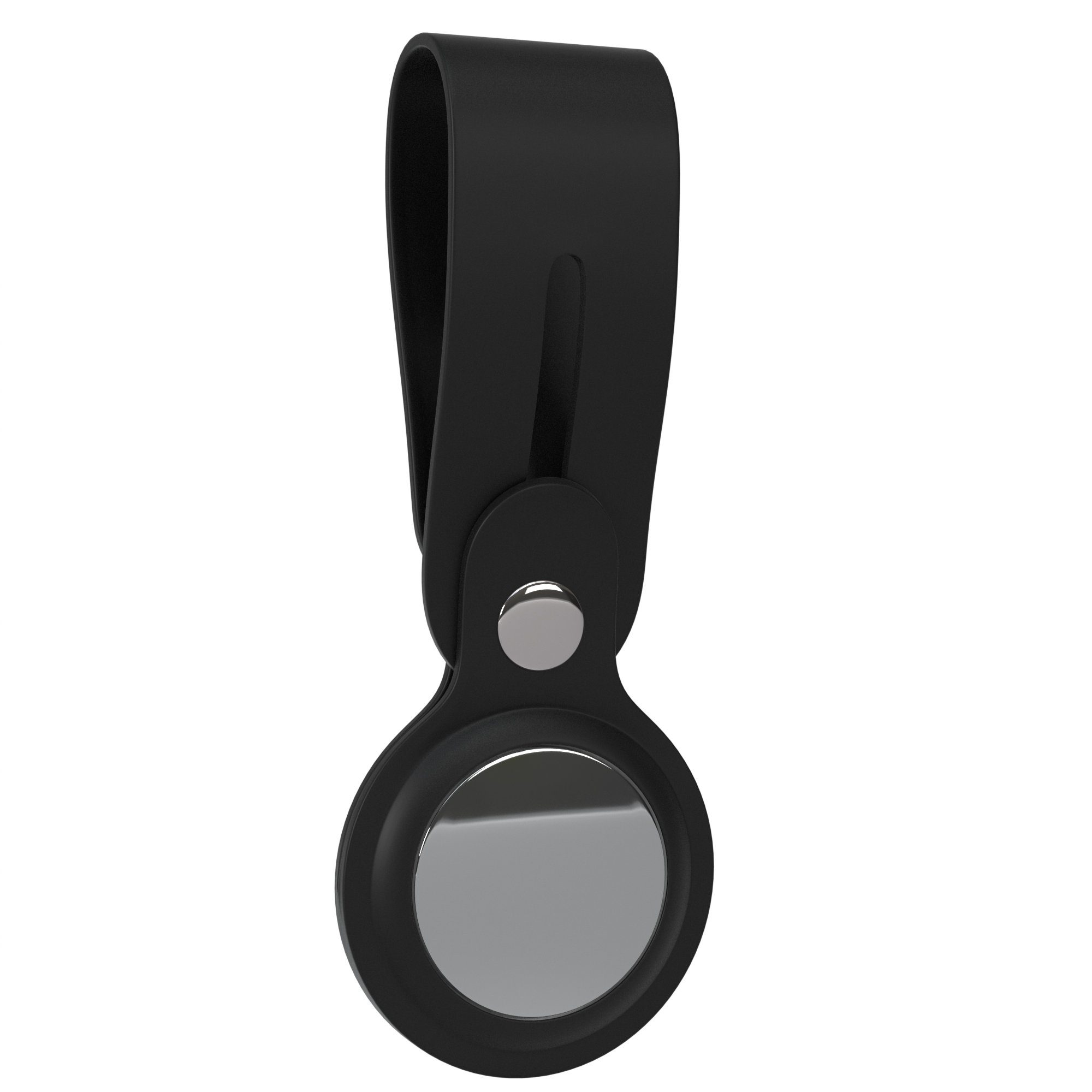mit AirTag, Schlüsselanhänger mit Apple Airtags EAZY Silikon Anhänger Tracker Schutzhülle Schwarz Hülle Case kompatibel Schlaufe CASE