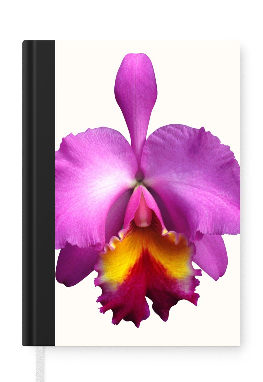 Orchidee, Notizbuch 98 Tagebuch, MuchoWow Journal, Nahaufnahme Haushaltsbuch Seiten, A5, Merkzettel, Notizheft,