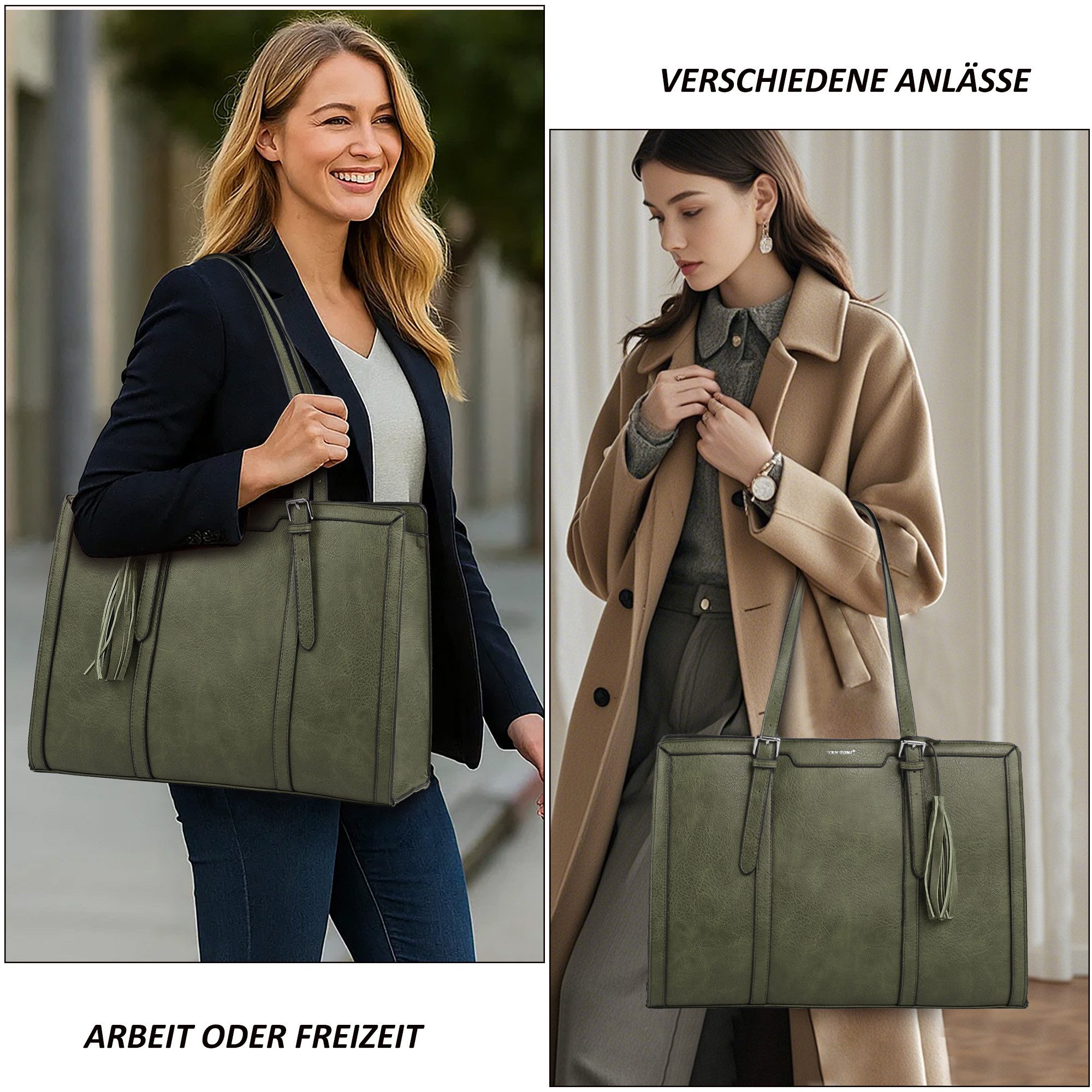 TAN.TOMI Handtasche Große Business Handtasche Damen Leder Schultertasche Ar günstig online kaufen
