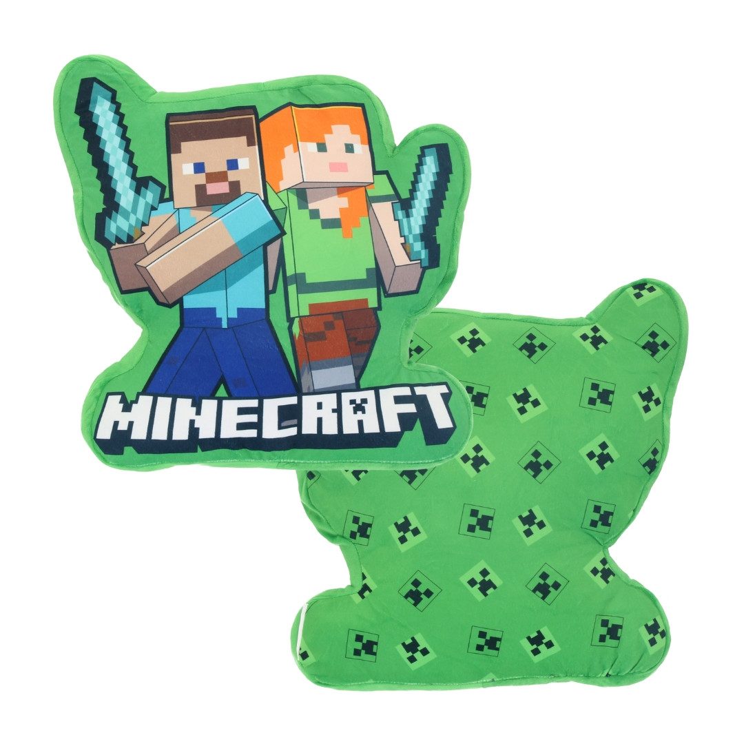 Minecraft Dekokissen Gamer Minecraft Steve Alex Creeper 3D Kissen 40x40 cm
