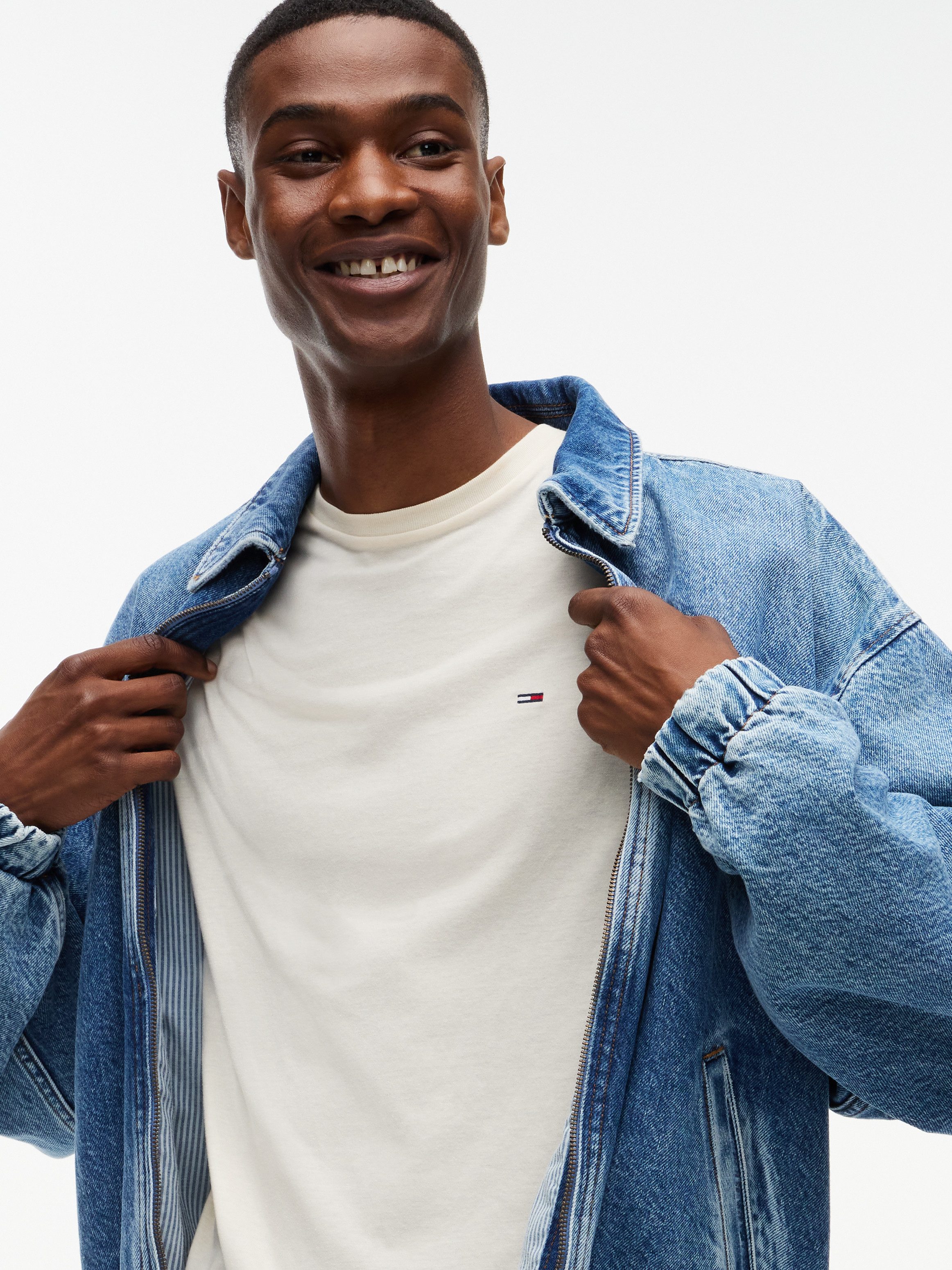 Tommy Jeans T-Shirt TJM XSLIM JASPE HTR TEE EXT Mit Rundhalsausschnitt