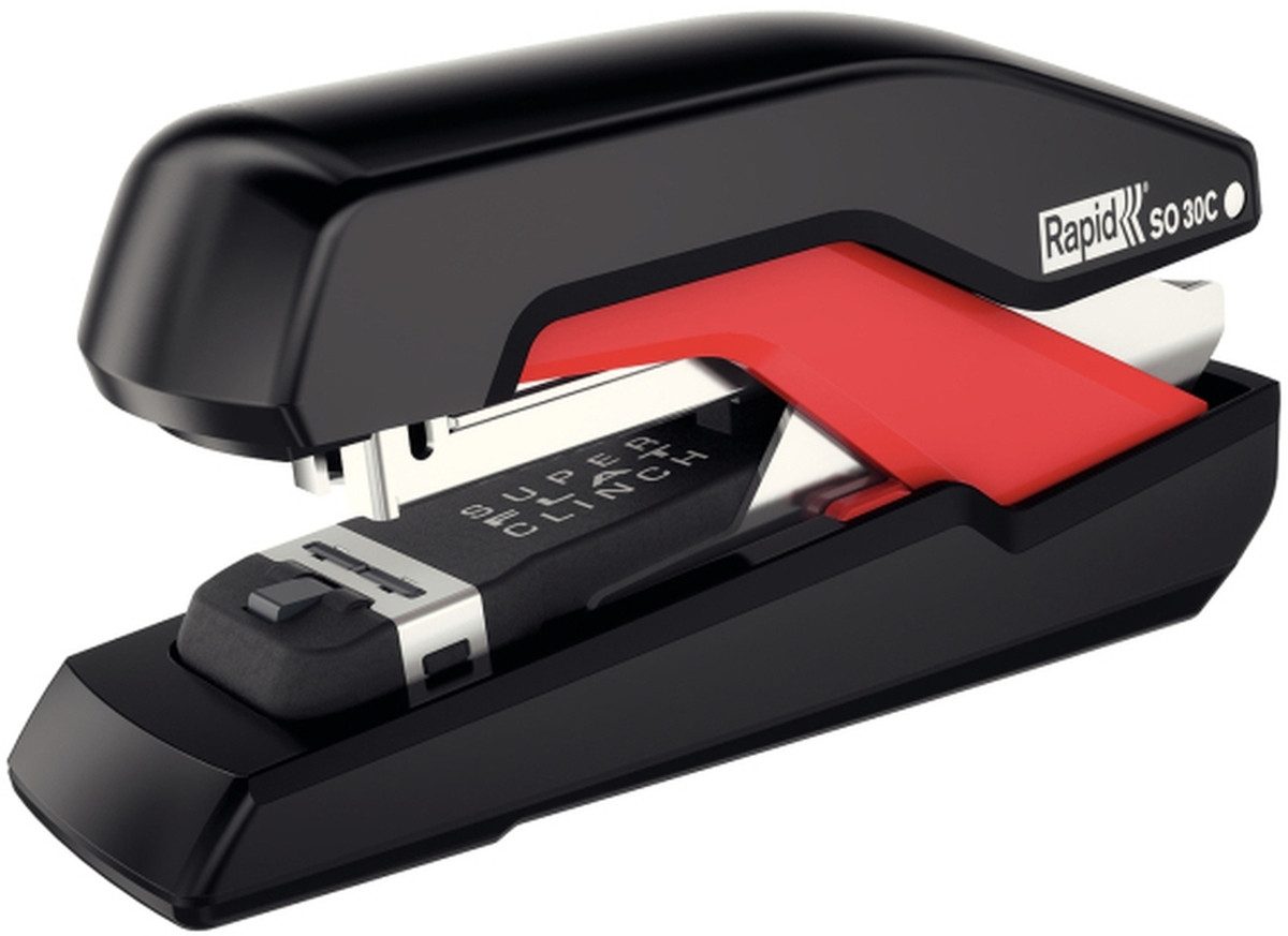 Rapid Heftgerät Heftgerät Supreme Omnipress SO30C Metall 30 Blatt schwarz/rot
