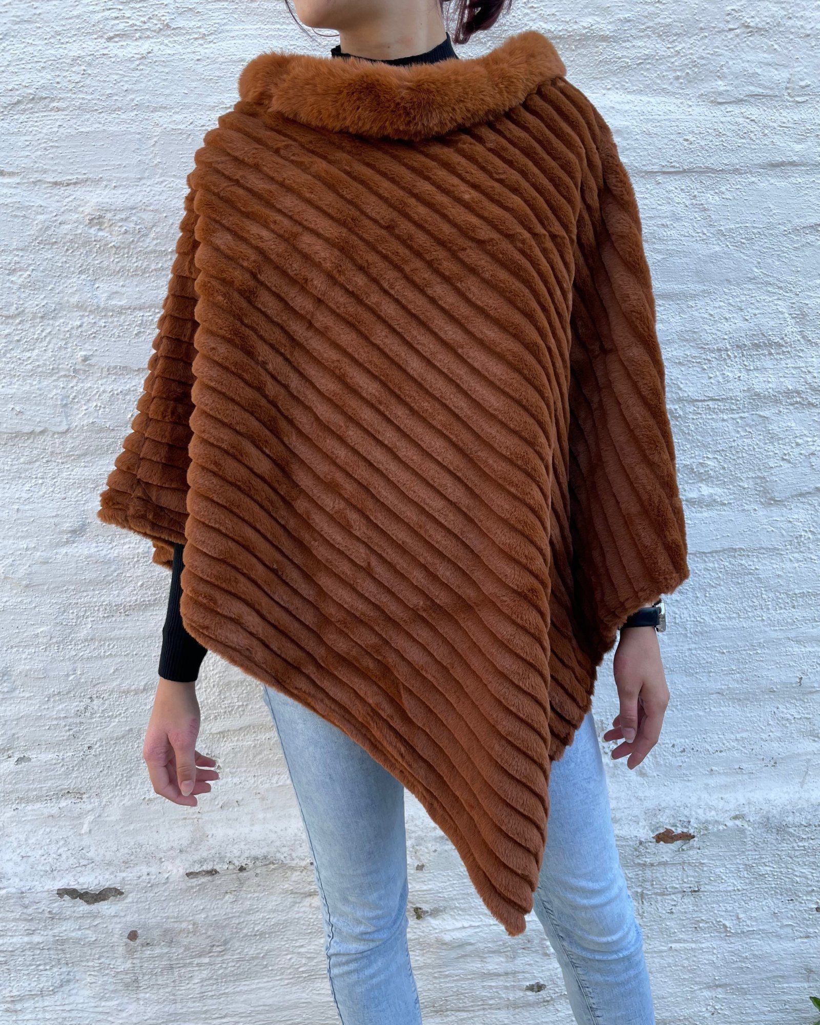 ITALY VIBES Poncho - ONE XL SIZE braun - Gr. hier passt S