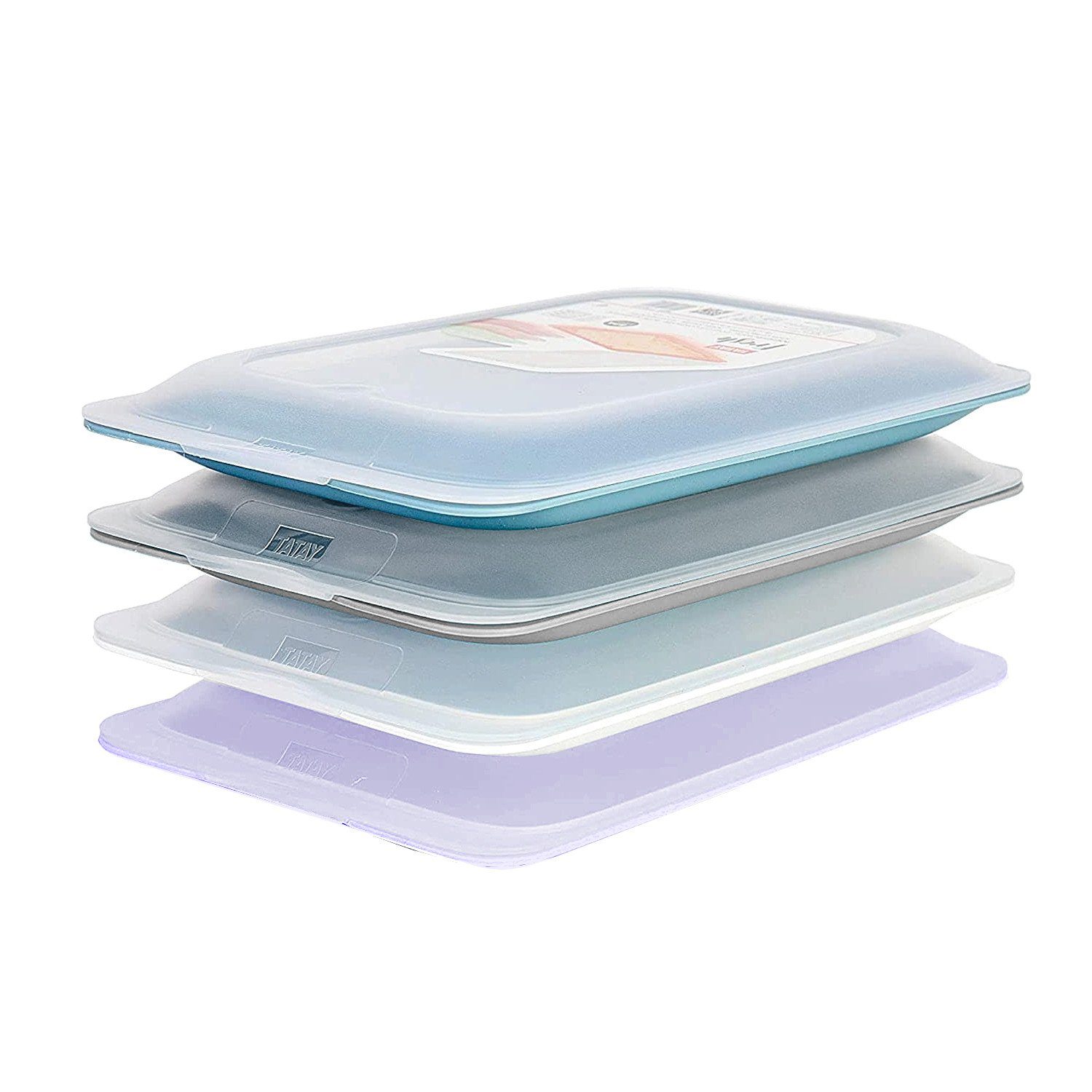 meberg Frischhaltedose Stapelboxen Pastell Vorratsdosen, integrierte Servierplatte, Wurstbox, Kunststoff, (Aufschnitt-Boxen platzsparend stapelbare Aufschnittdosen Stapelboxen), Stapelbar