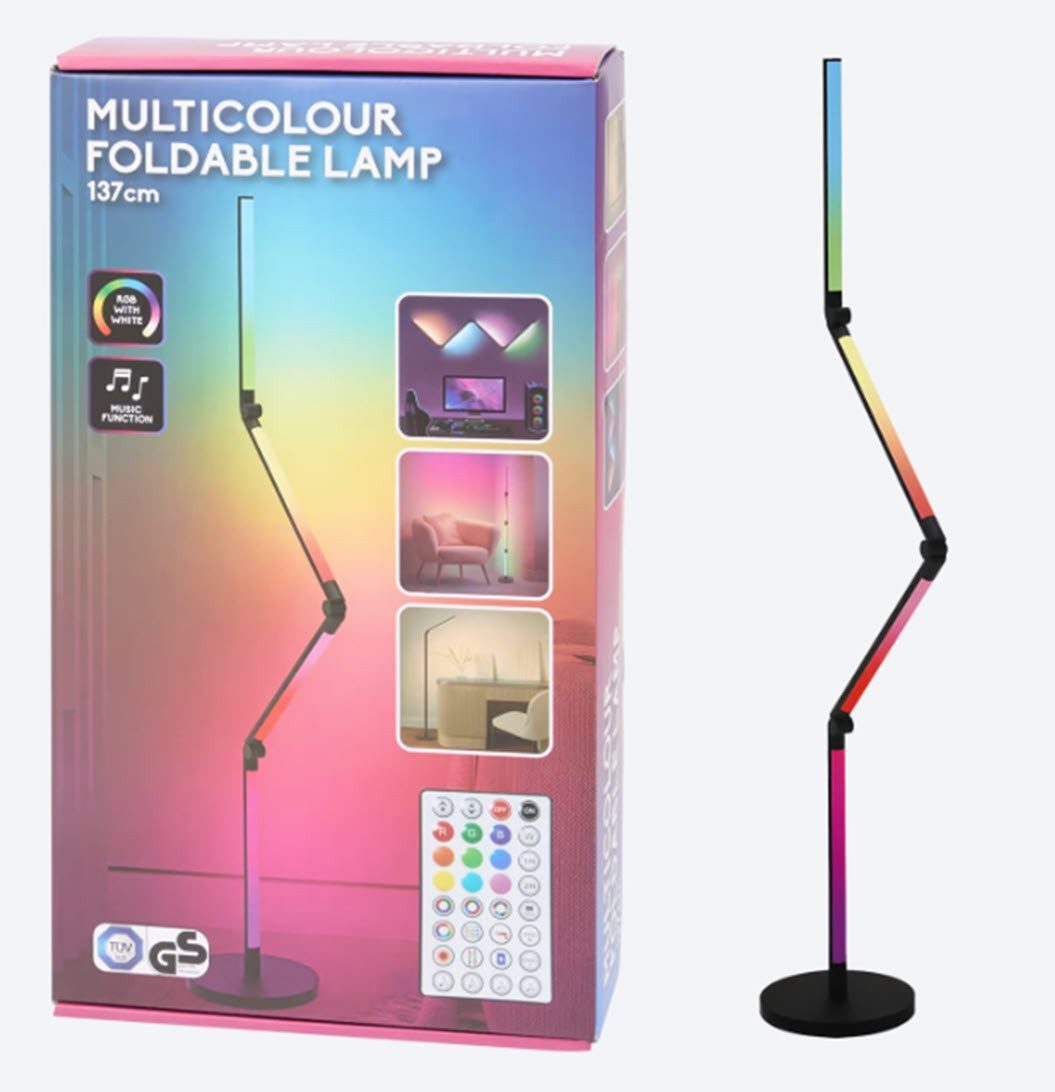 Spectrum LED Stehlampe Stehlampe LED faltbar mehrfarbig und weiss 137 cm Faltbare