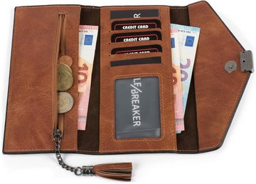 styleBREAKER Geldbörse (1-tlg), Geldbörse mit V-Umschlag und Metallschnalle