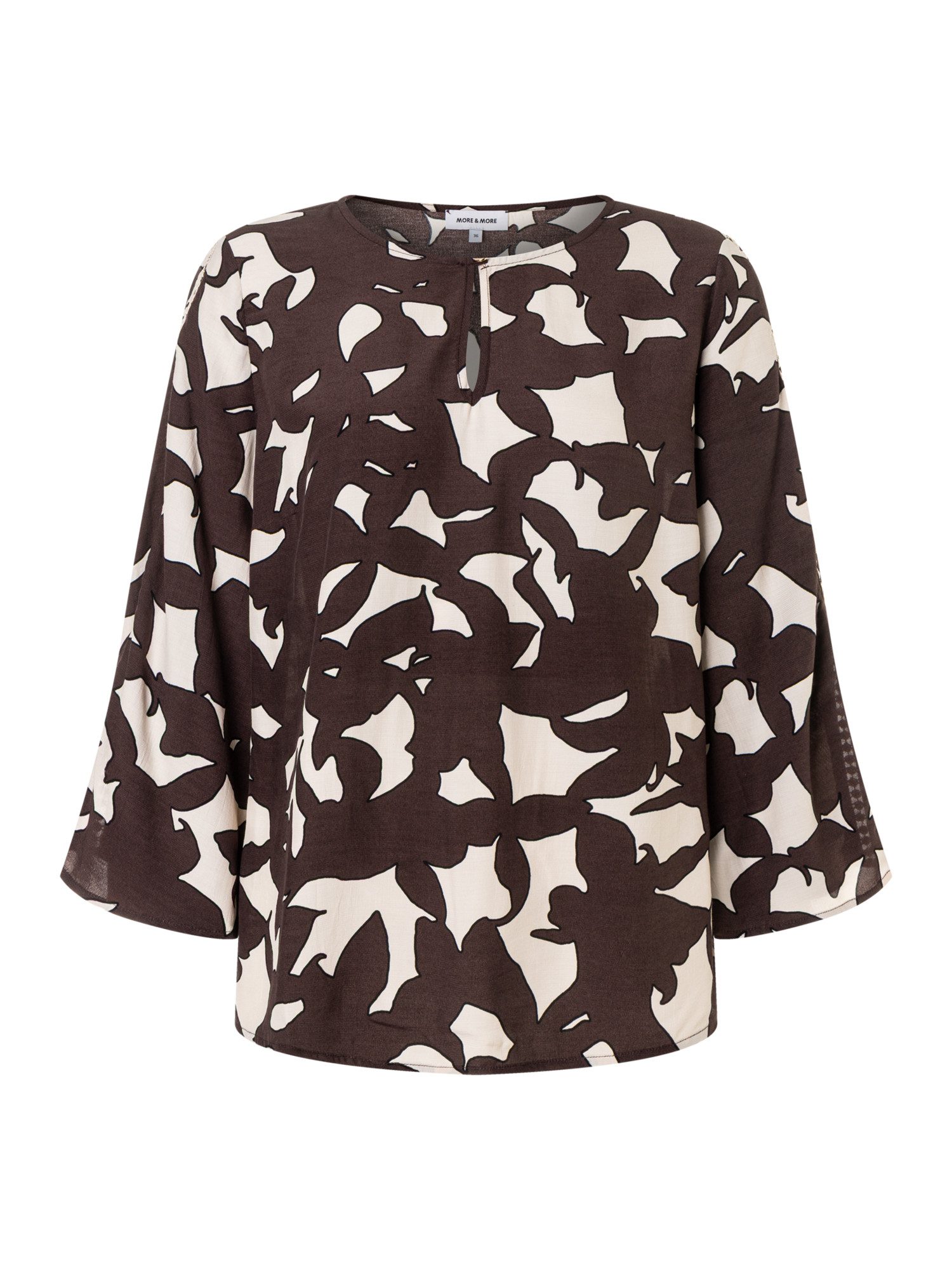 MORE&MORE Klassische Bluse edle Print-Viskosebluse, extraweite Ärmel