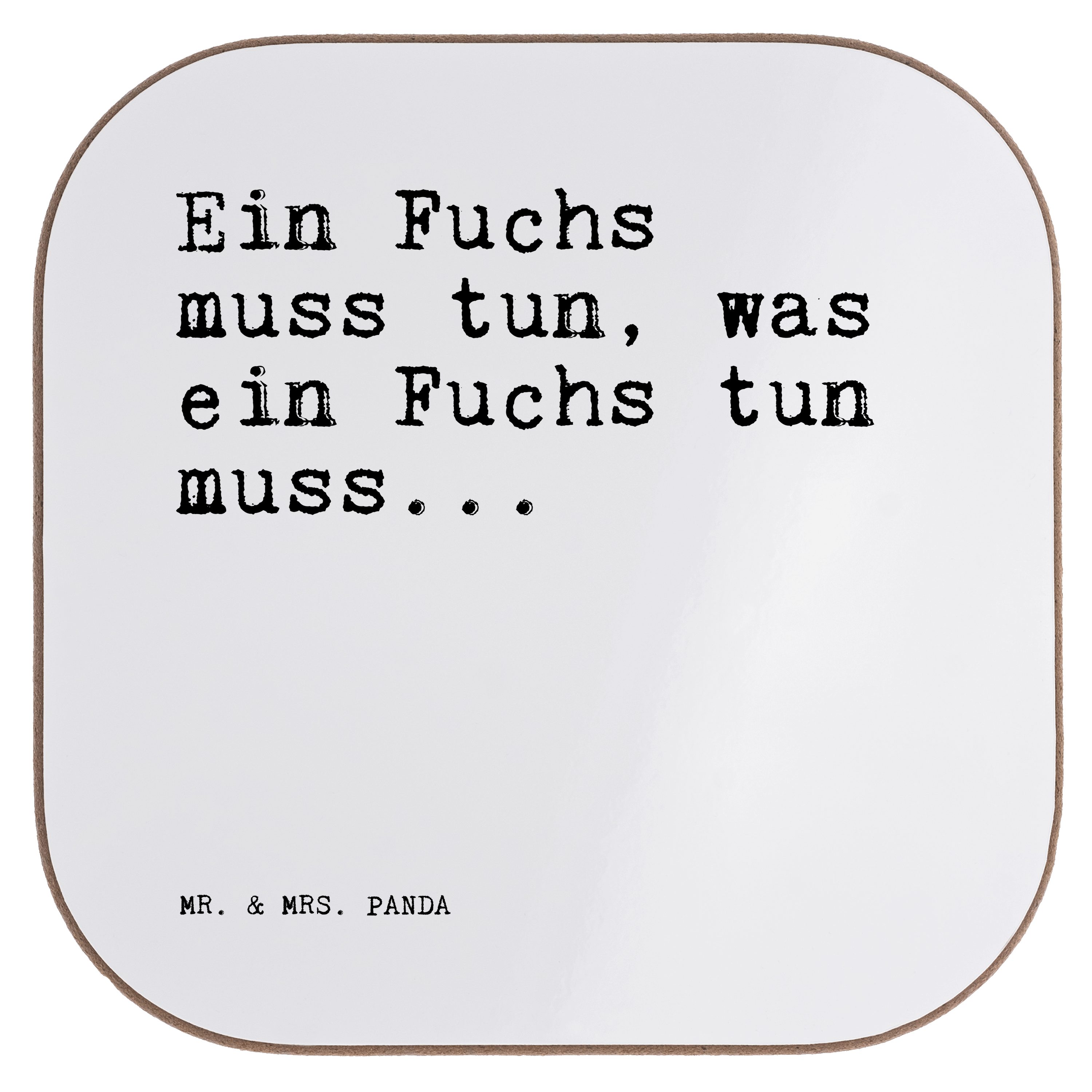 Mrs. Schlauberger, G, Ein Getränkeuntersetzer Fuchs Panda - Mr. muss - 1-tlg. Geschenk, Weiß Untersetzer tun,... &