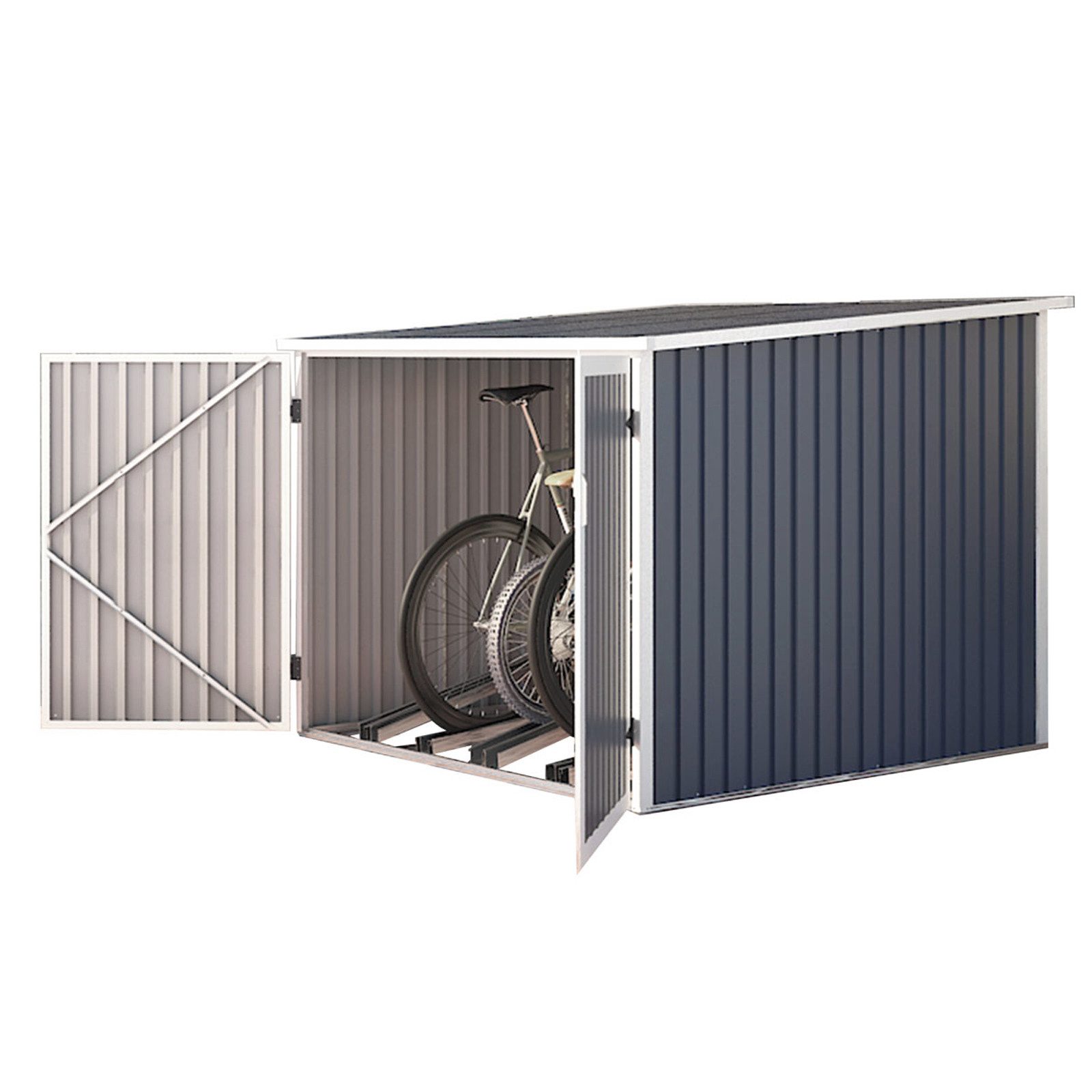 HATTORO Garage, Fahrradgarage, Fahrradbox, Bikebox, stabil, Grau