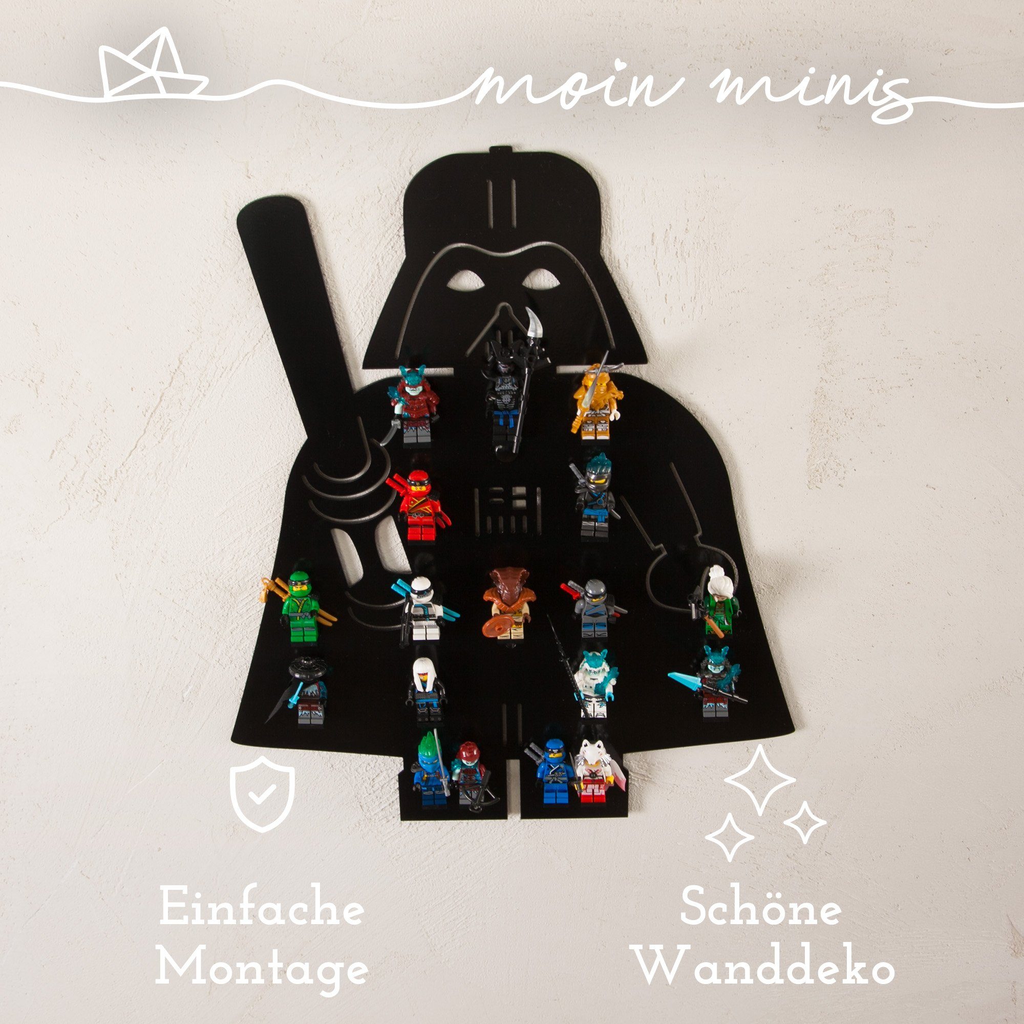 minis Kinderzimmer Wars für Regal moin moin 18 Klemmbaus Minifiguren minis Wandregal Vader