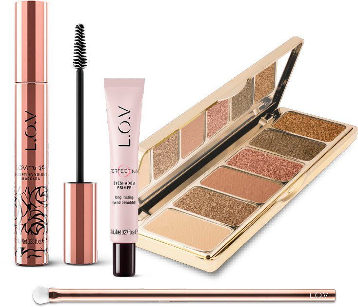 Haushalt Make Up L.O.V Augen-Make-Up-Set LOVE DAY, 4 Beautyprodukte in einer Make-Up Bag