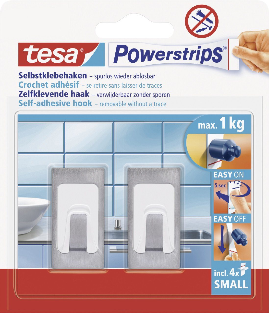Klebehaken tesa Haken Powerstrip Small chrom