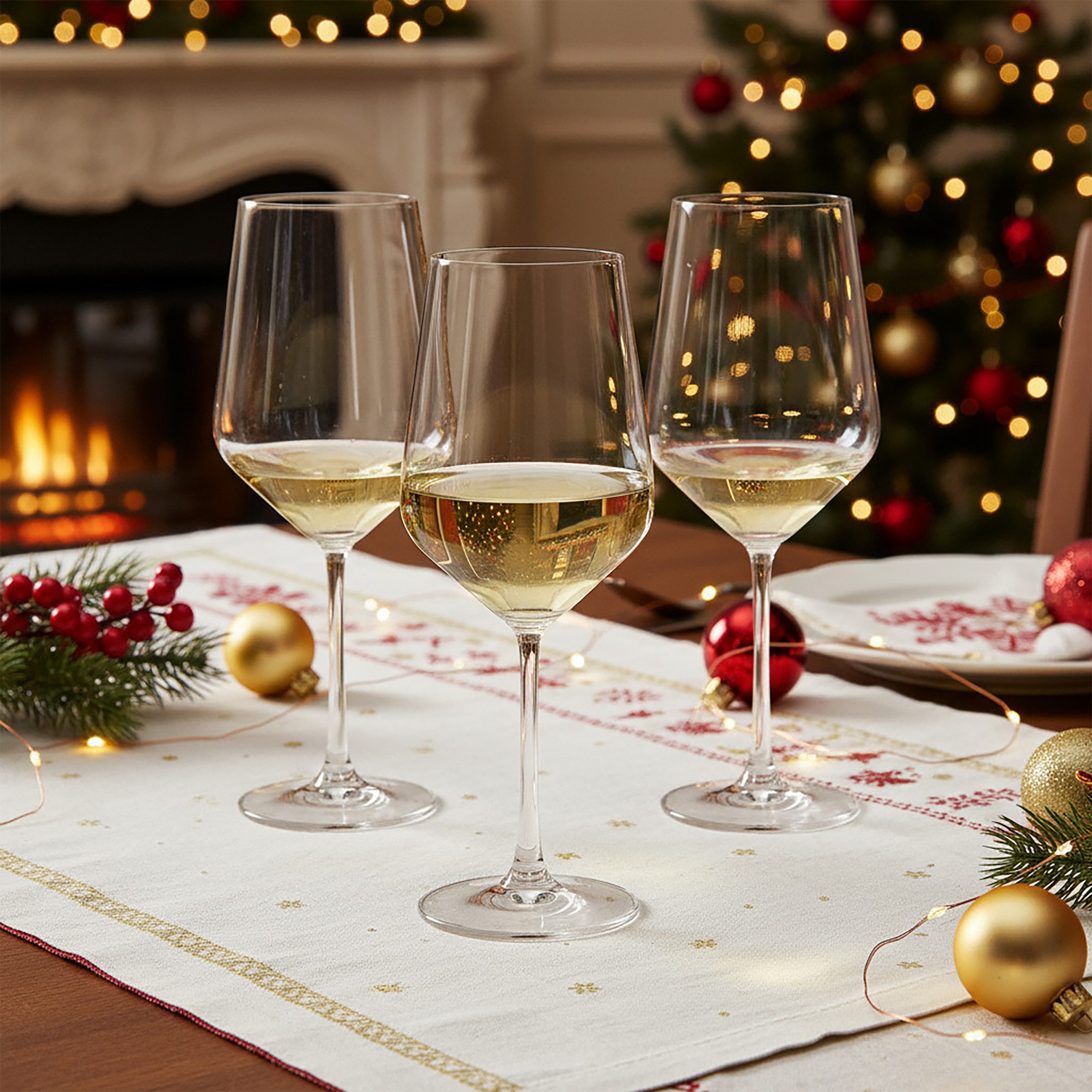 Spetebo Weißweinglas Kristall Glas kratzfest 6er Set, Glas, Spülmaschine geeignet – Bild 5 von 5