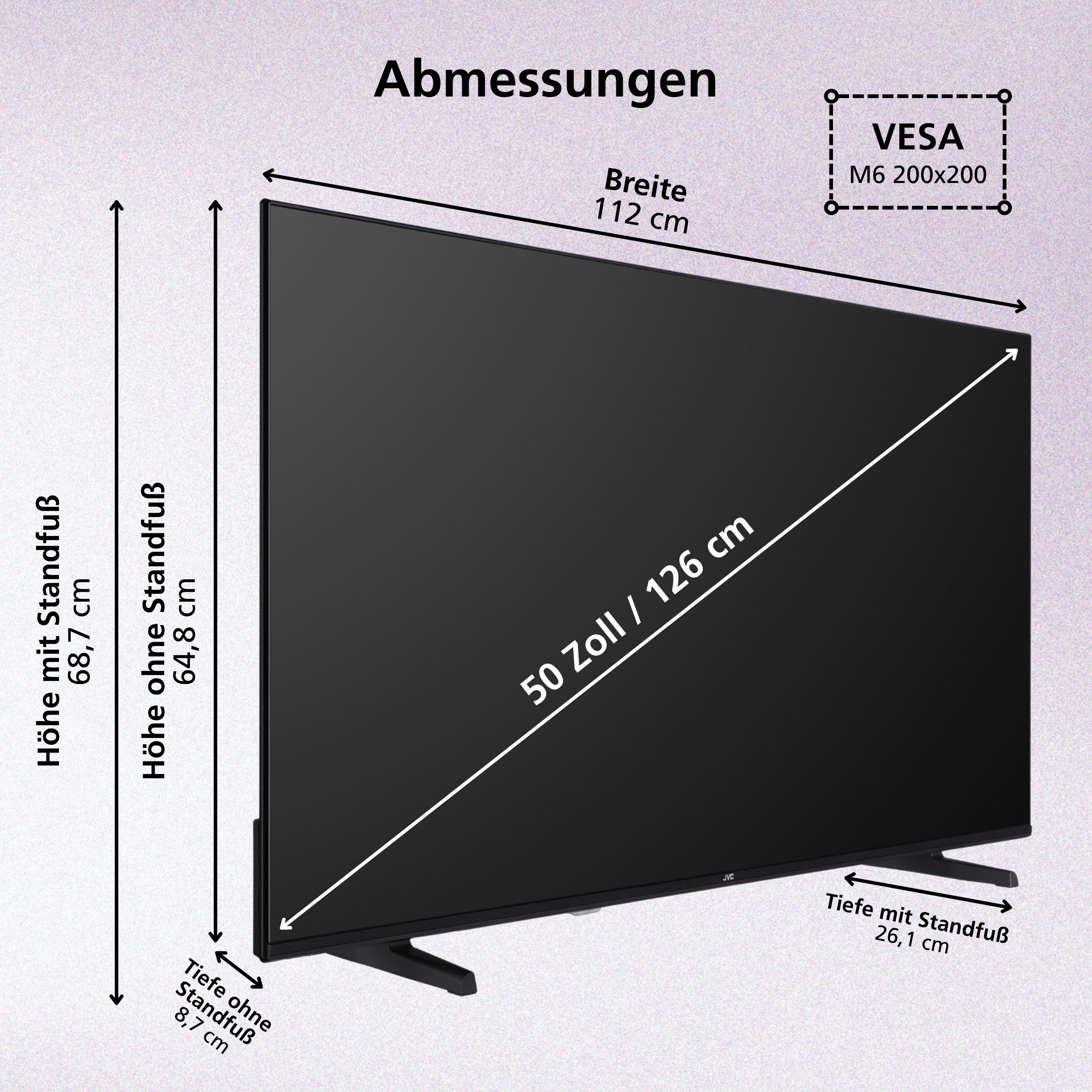 JVC LT-50VRQ3555 QLED-Fernseher (126 cm/50 Zoll, 4K Ultra HD, Fire TV, Fire TV / Smart TV, Dolby Vision HDR, Alexa Built-In, Triple-Tuner)