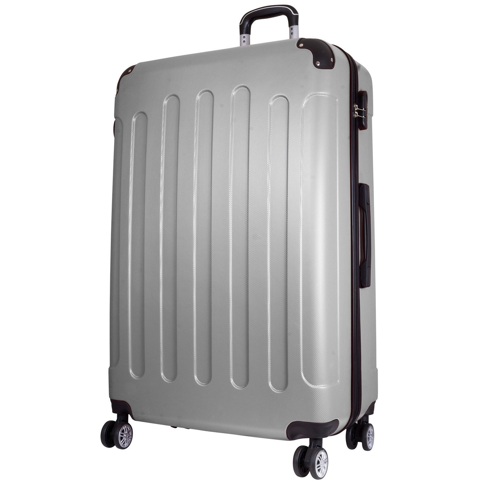 Trendyshop365 Hartschalen-Trolley Hartschalenkoffer mit Doppelrollen - Handgepäck Weekender Reisekoffer, robust, Doppelrollen, Zahlenschloss, 2 Tragegriffe, extra Kantenschutz