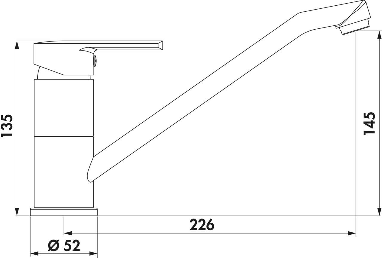 Thumbnail - Naber Küchenarmatur Spültischarmatur LINEA Casa 1, Chrom, Niederdruck 5011054