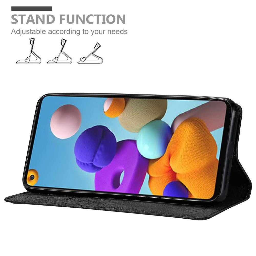 Cadorabo Handyhülle für Samsung Galaxy A21s Hülle Samsung Galaxy A21s, Hülle Schutzhülle mit Standfunktion, Magnetverschluss und Kartenfach
