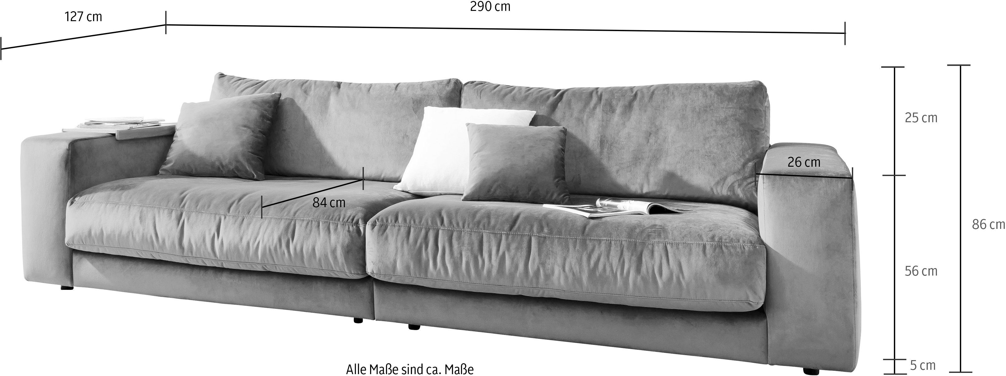 Enisa 3C mit Flecken-Schutz-Bezug 1 incl. Big-Sofa II, Wahlweise care Easy Flatterkissen, Candy