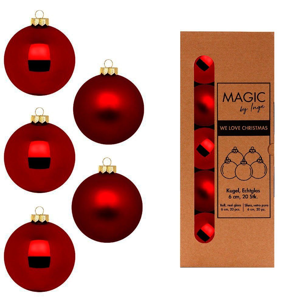 MAGIC by Inge Weihnachtsbaumkugel, Weihnachtskugeln Glas 6cm Chianti 20 Stück