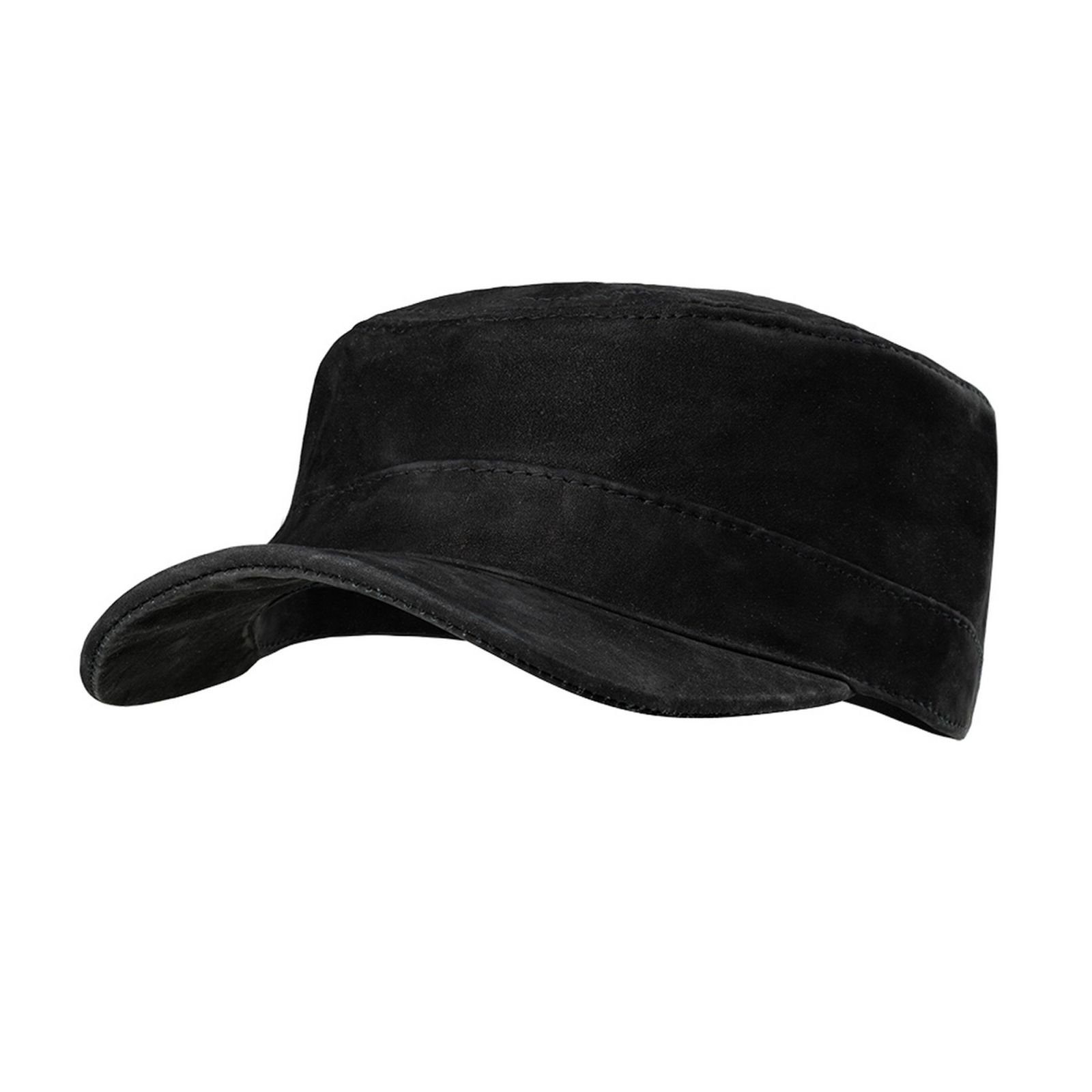 BLACK FOREST FOX Cowboyhut Herren Leder CUBA Cap Hut Schirmmütze in versch. Farben & Leder Black