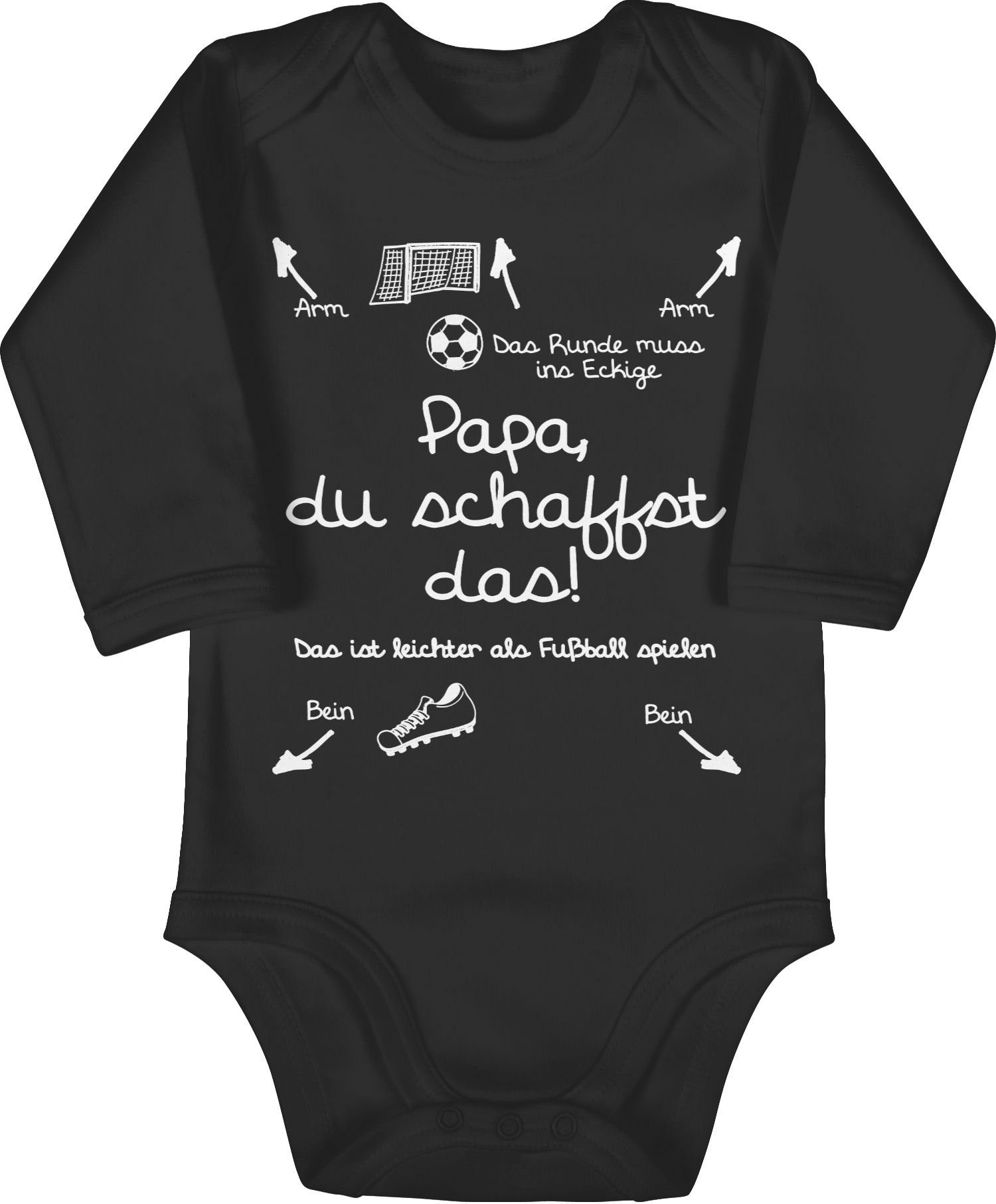 Shirtracer Shirtbody Papa du schaffst das Fußball - weiß Sprüche Baby