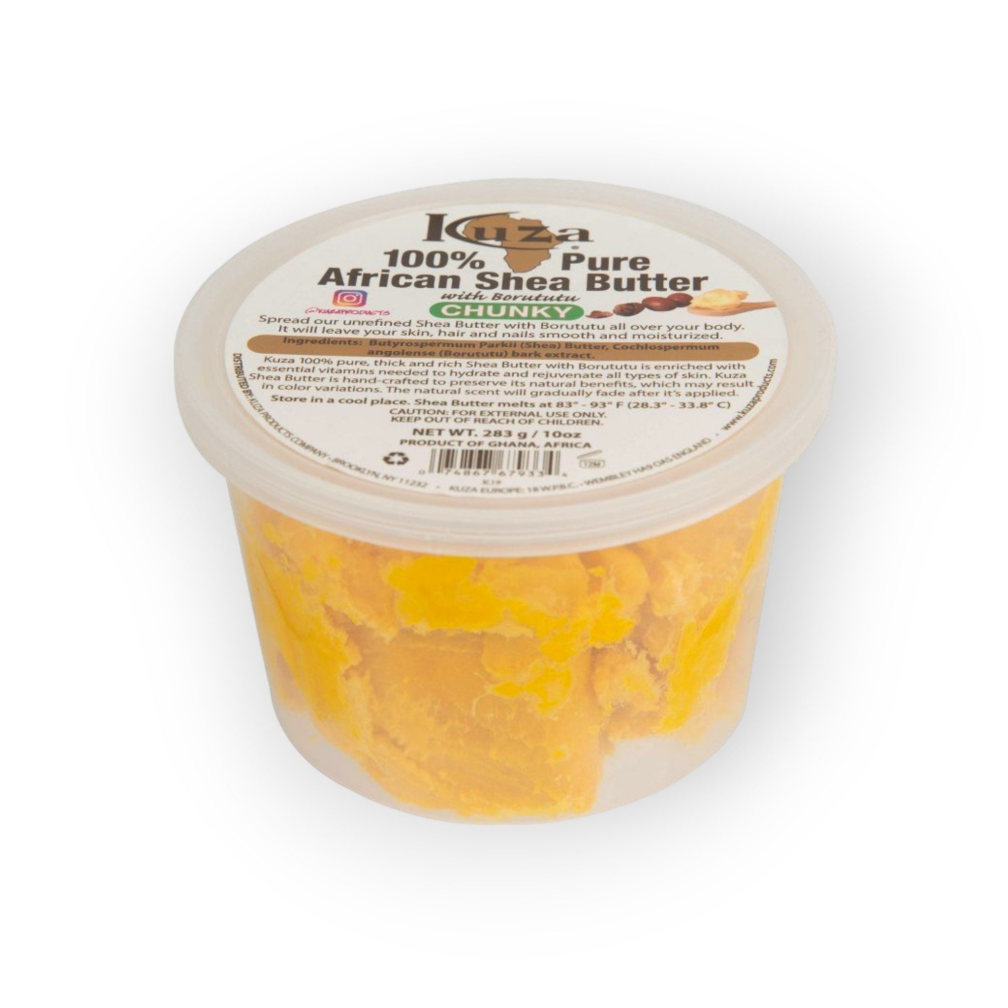 Feste Duschseife Kuza 100% African Shea Butter Chunky Yellow 283g