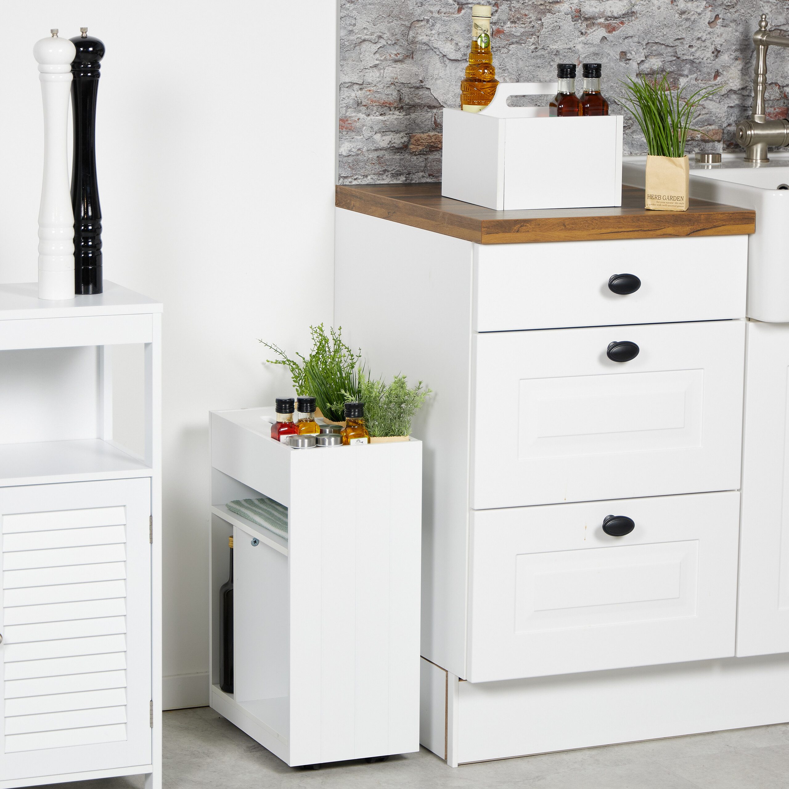 relaxdays Regalwagen Nischenregal-Rollwagen Büro, Bad & günstig online kaufen