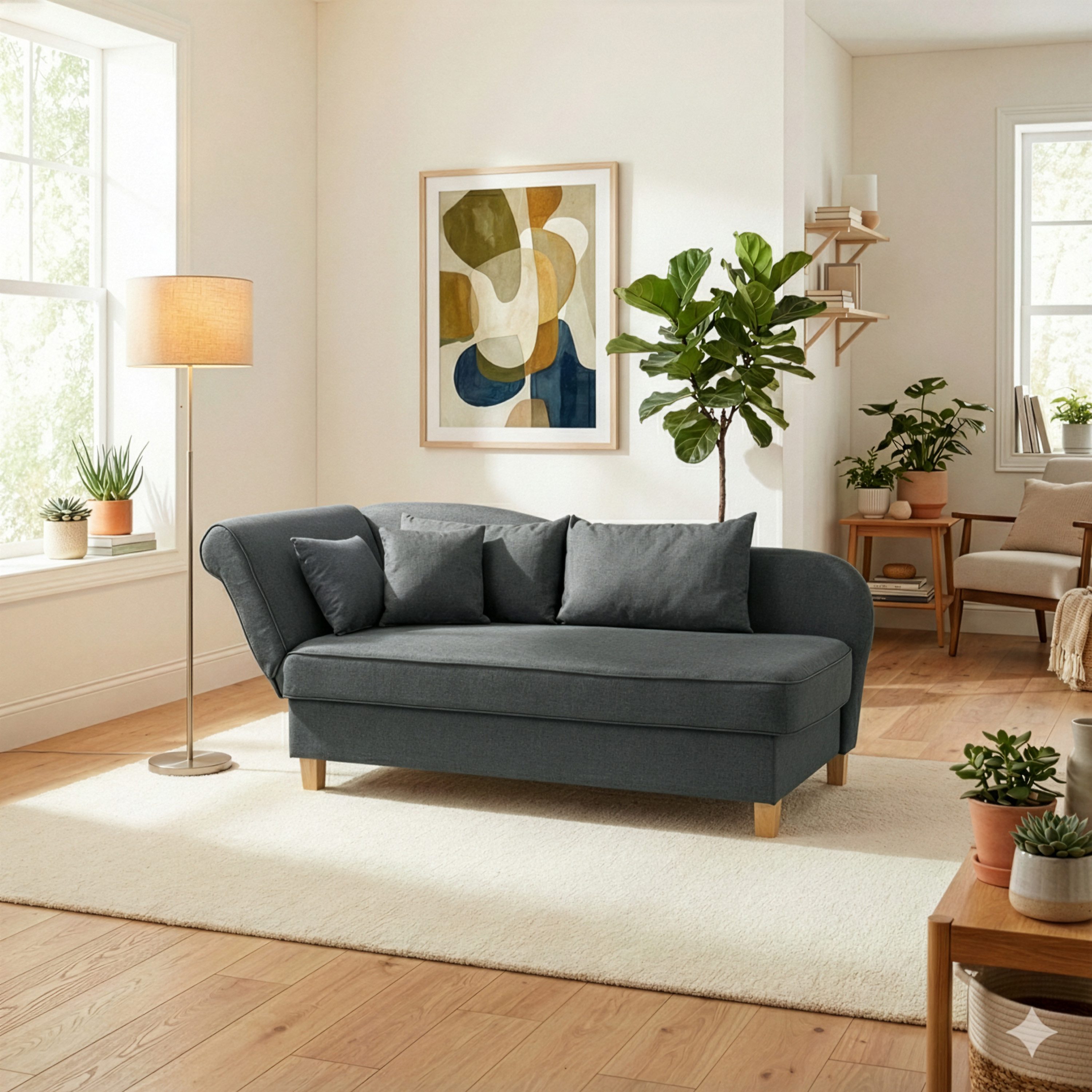 Max Winzer® Recamiere Selma, Recamiere Armteil rechts klappbar, Federkern, Bettkasten, Bettfunktion