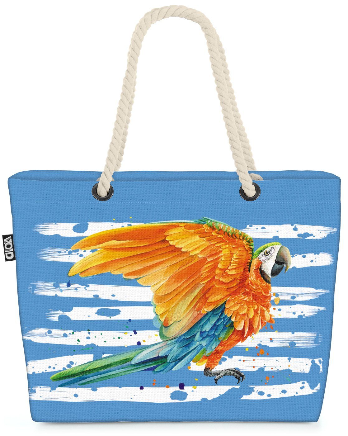 VOID Strandtasche (1-tlg), Papagei Vogel Safari Afrika Dschungel blau