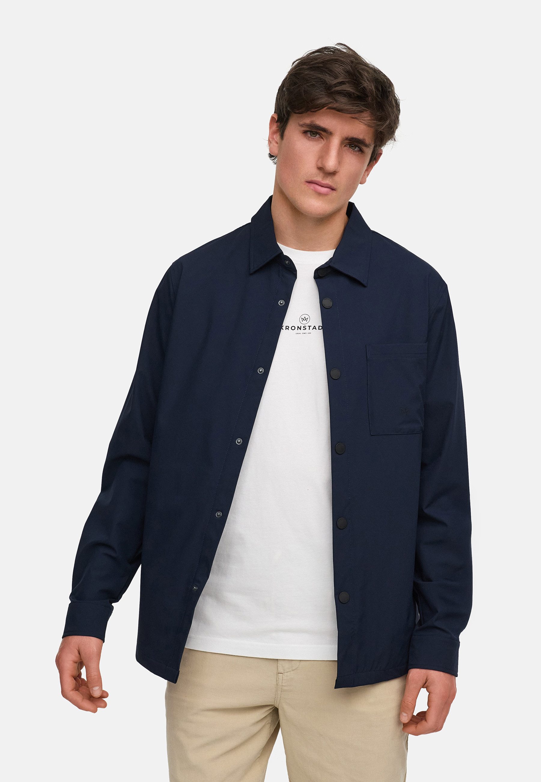 Kronstadt Sommerjacke Herren KSBoleyn Übergangsjacke Herrenjacke Overshirt-Jacke mit Druckknöpfen
