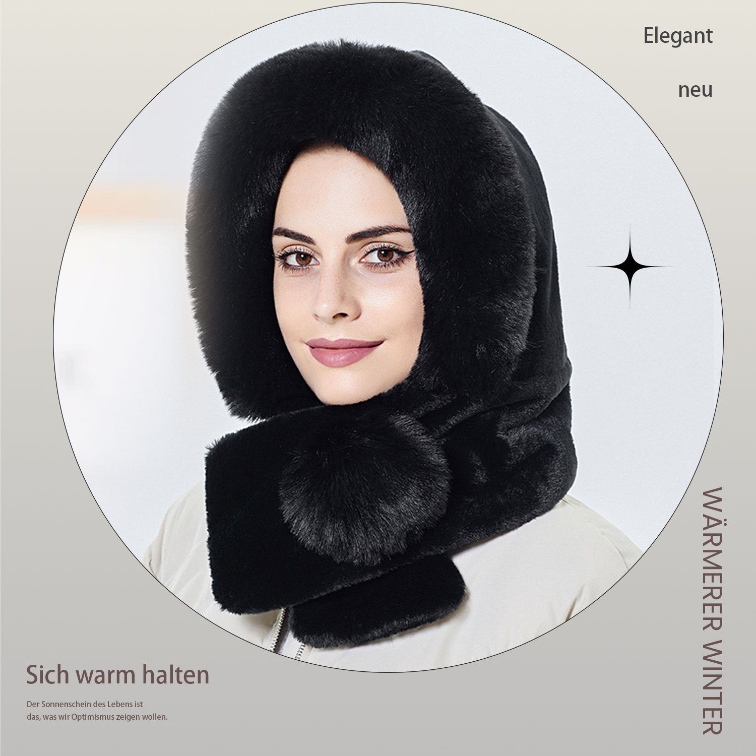 Strickmütze Wintermützen-Schal-Mützen-Set Warme & schwarz Mütze MAGICSHE Schal